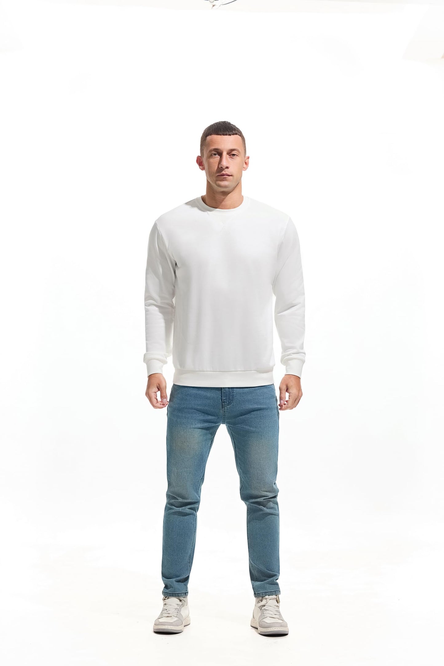VEIISAR Men’s Basic Sweatshirt – Long Sleeve Crew Neck Pullover