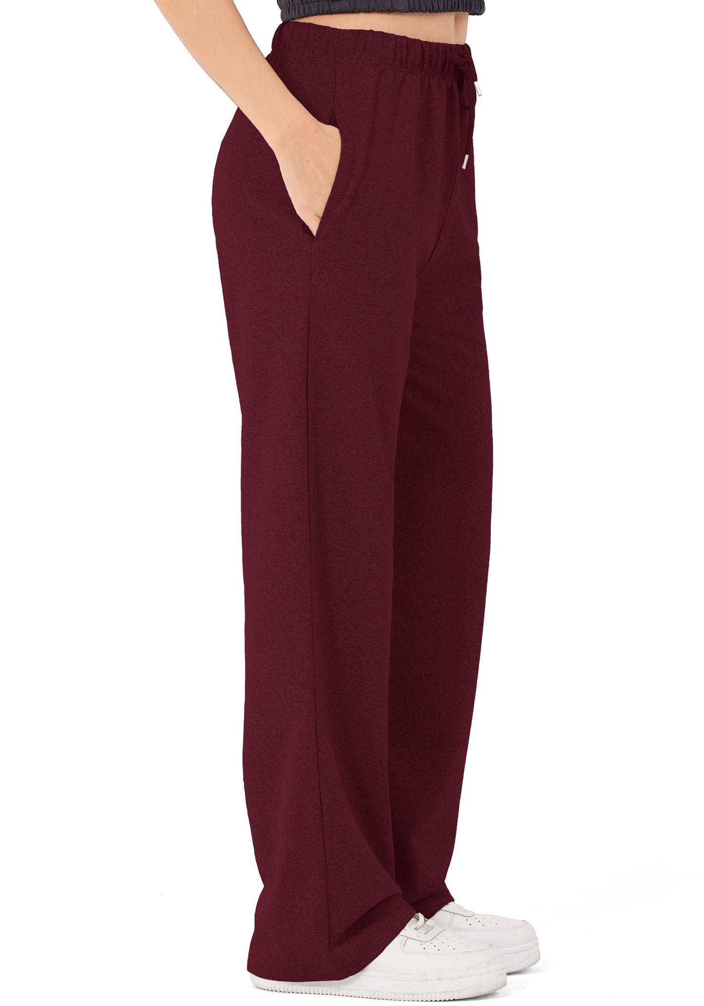 ROSS CAMP Women’s Jogging Pants – Wide Leg High Waist Cotton Sweatpants