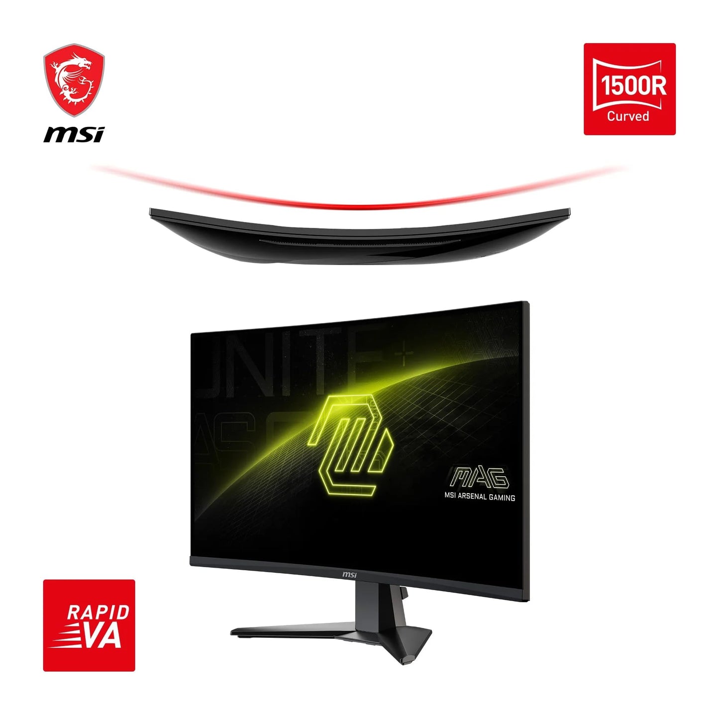 MSI G2422C 23,6 Zoll FHD Curved Gaming Monitor - 1500R 1920 x 1080 VA Panel, 180Hz / 1ms, Adaptive Sync - DP 1.2a, HDMI 2.0b CEC
