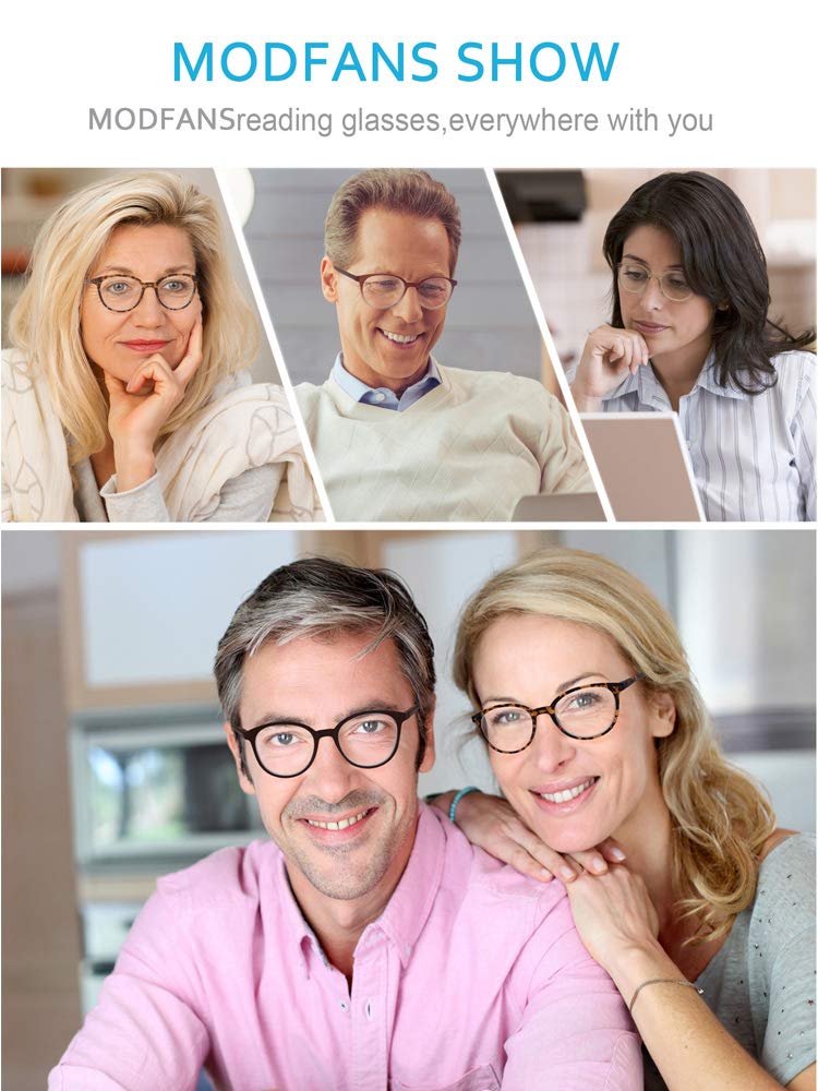 MODFANS (4 Pack) Lesebrille 2.5 Rund Herren Damen,Gute Brillen,Hochwertig,Mode,Komfortabel,Super Lesehilfe,fur Frauen