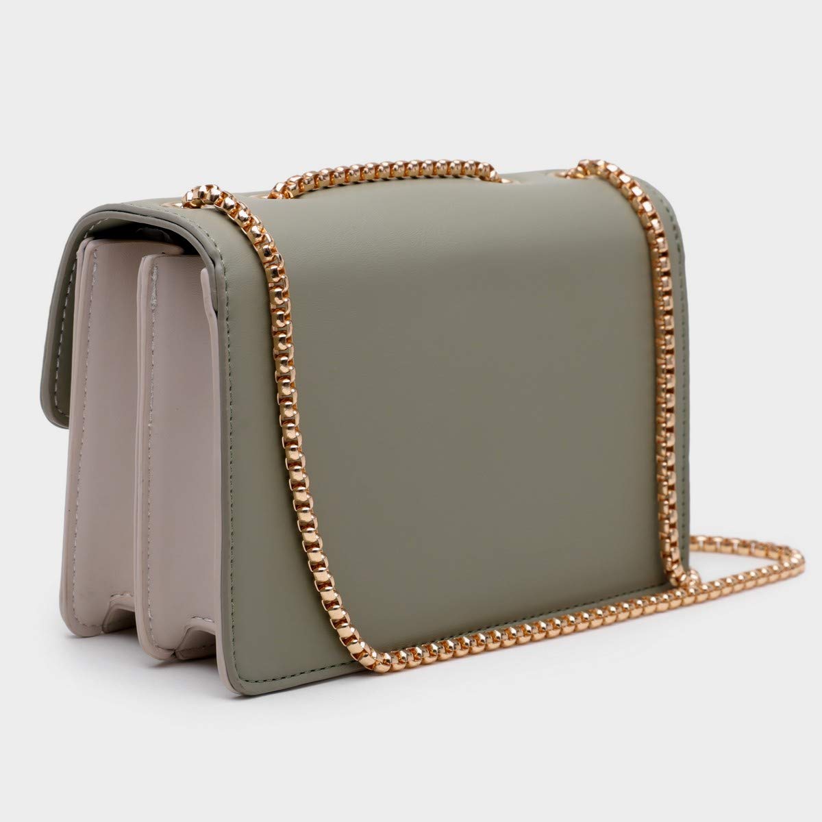 Color-Block Chain Shoulder Bag