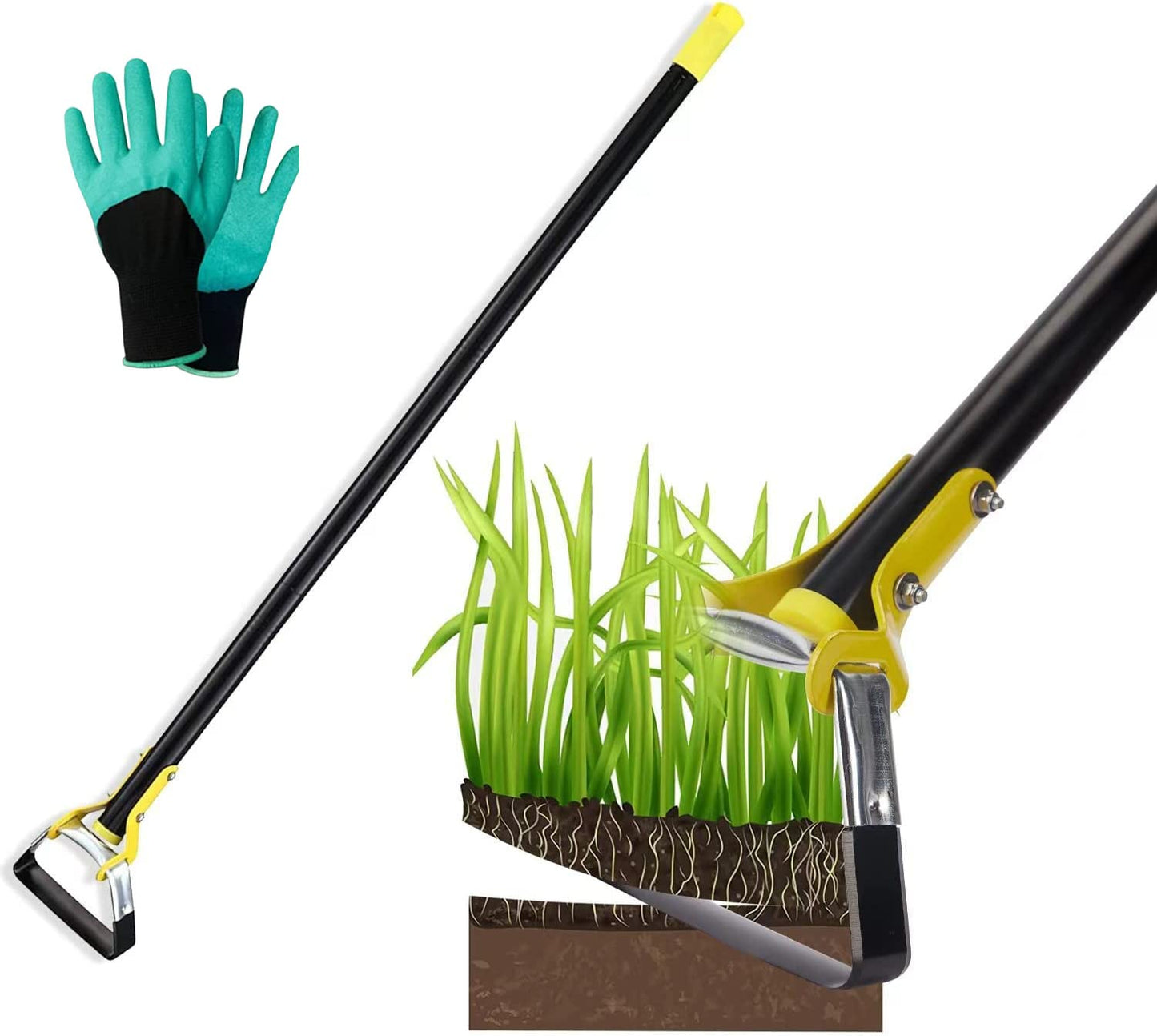 MELVTATA Gartenhacke Hacke Gartenwerkzeug 152cm Steigbügelhacke zum Pflanzen von Gemüse, Bauernhof, Edelstahl, Hula-Hacken – Steigbügelhacke mit Verstellbarer Hacke zum Jäten/Lösen von Erde