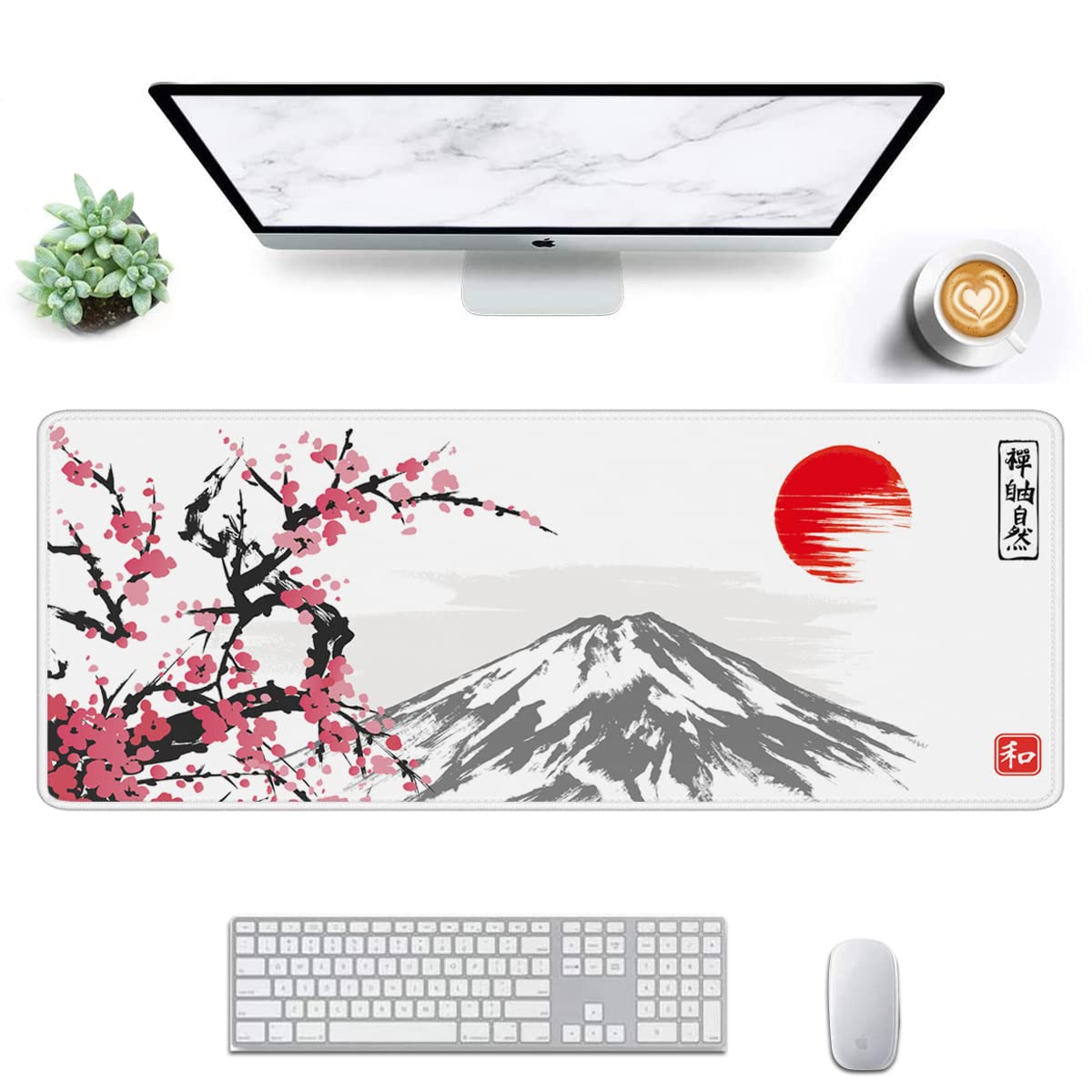 Owege Gaming Mauspad XXL 900 x 400 mm Artistic Curve Mousepad Groß Vernähte Kanten WassXerdicht Anti-Rutsch für PC, MacBook,Laptop Verbessert Präzision und GeschwindigkeiX
