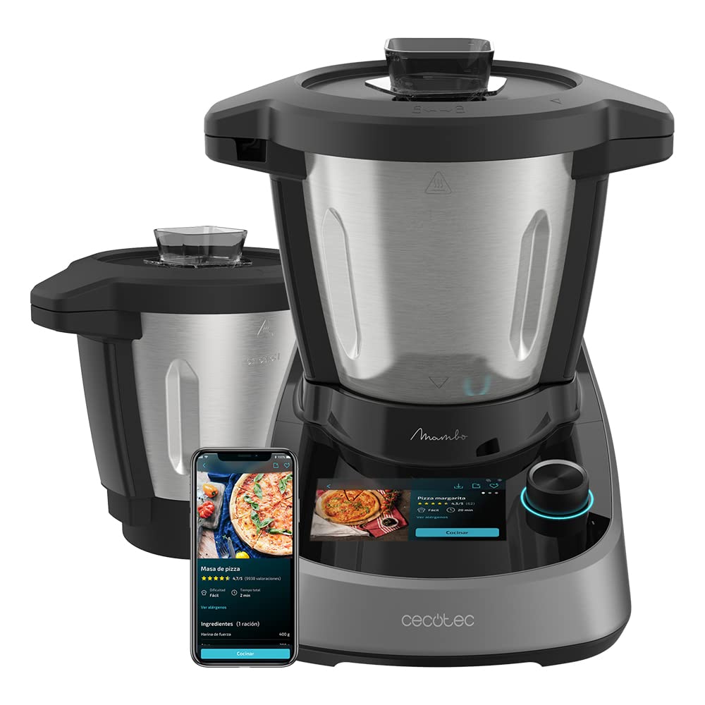 Cecotec Mambo 11090 Multifunctional Kitchen Robot 1600 W, 37 Functions, App, Scale and 3.3 Litre Stainless Steel Jug, Dishwasher Safe, Recipe Book and Accessories