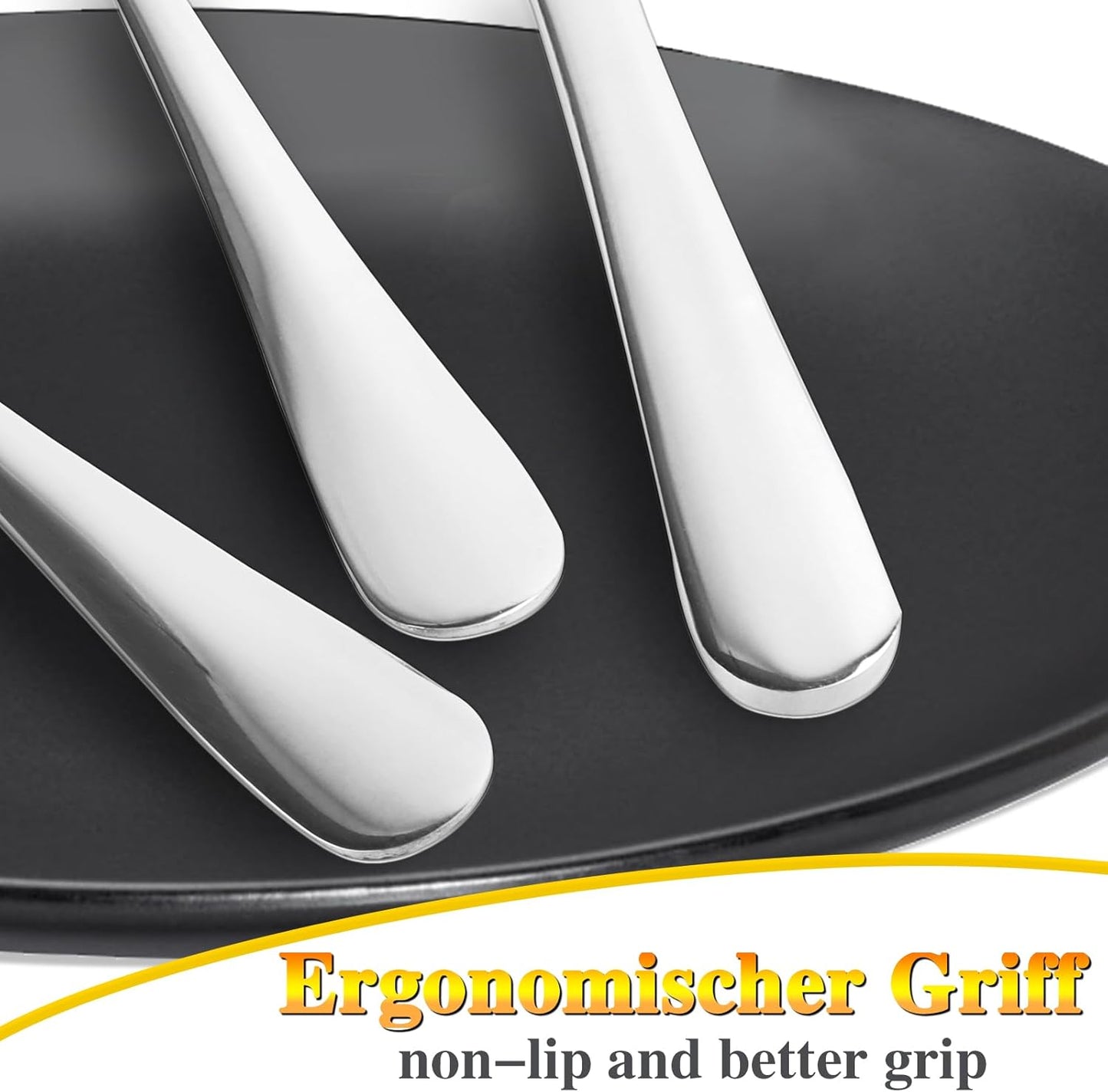 Besteck Set 6 Personen, 30 teilig Cutlery Set inkl. Messer, Gabel, Löffel, Besteckset Spiegelpoliert, Essbesteck Spülmaschinenfest, Edelstahl Besteck für Hause Küche Restaurant