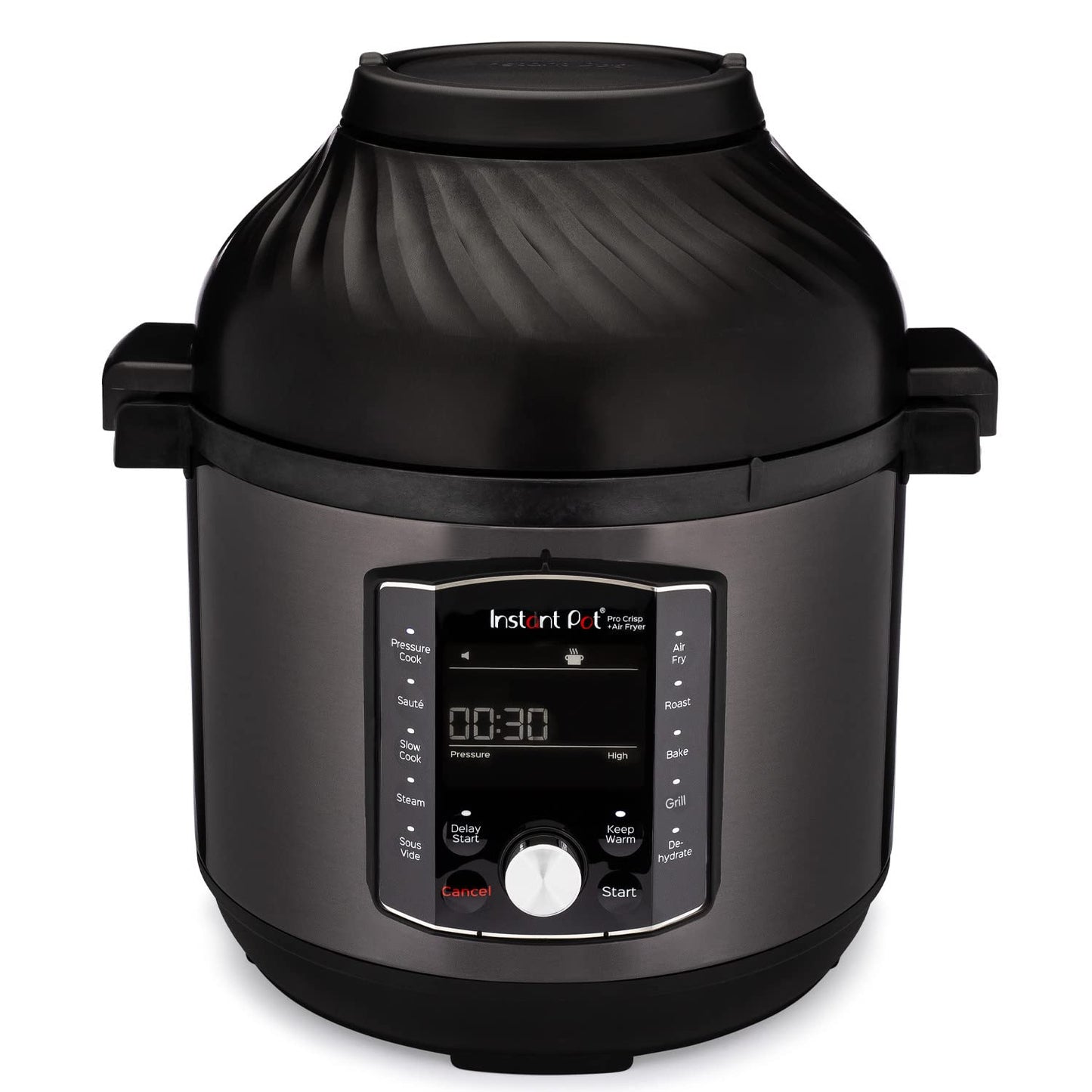 Instant Pot Duo Crisp + Heißluftfritteuse 11-in-1 Elektro-Multikocher - Schnellkochtopf, Luftfritteuse, Schongarer, Dampfgarer, Dehydrator mit Grill, Warmhalte- und Backfunktion, Edelstahl