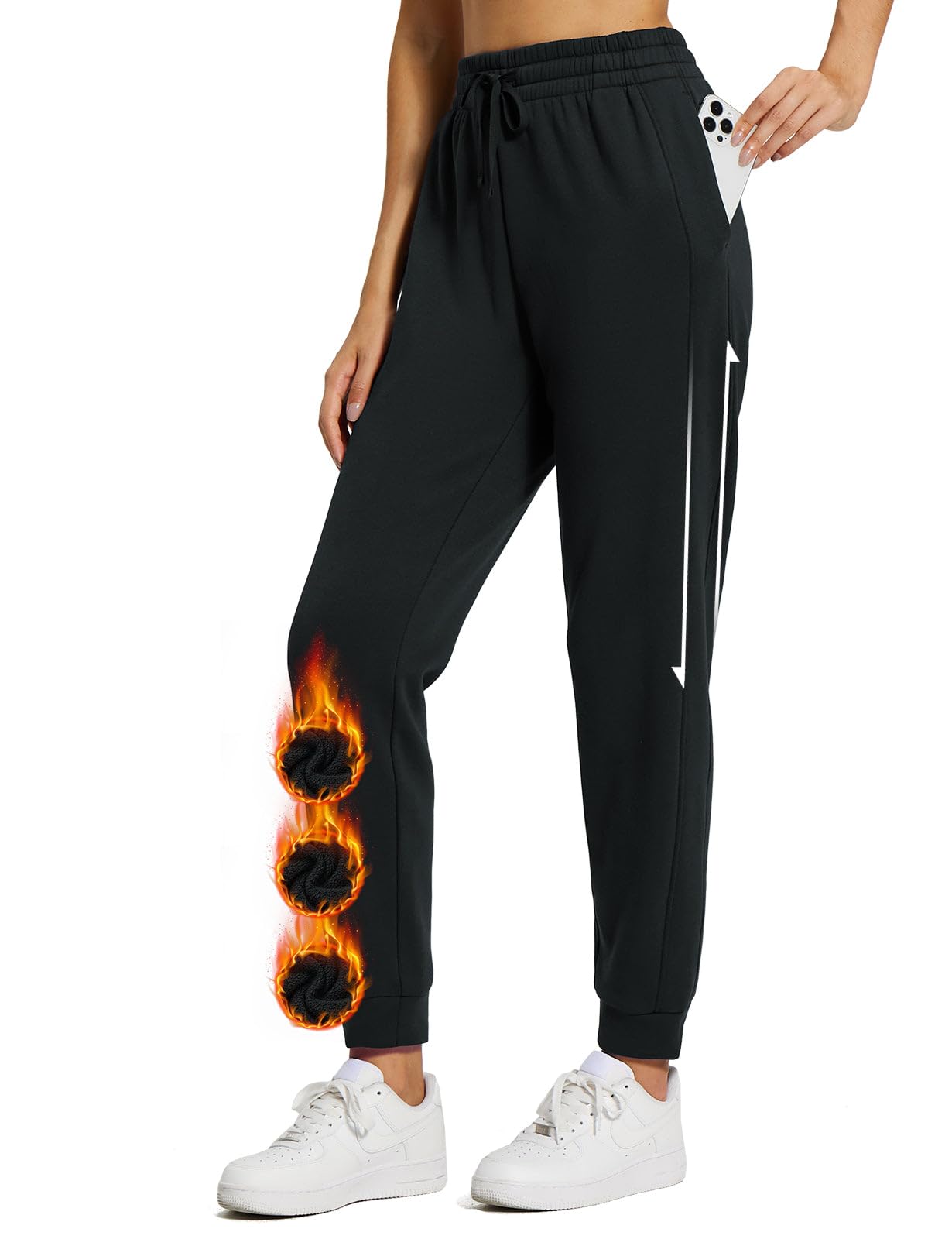 baleaf Women’s Winter Jogging Pants – Fleece-Lined Cotton Blend Sweatpants