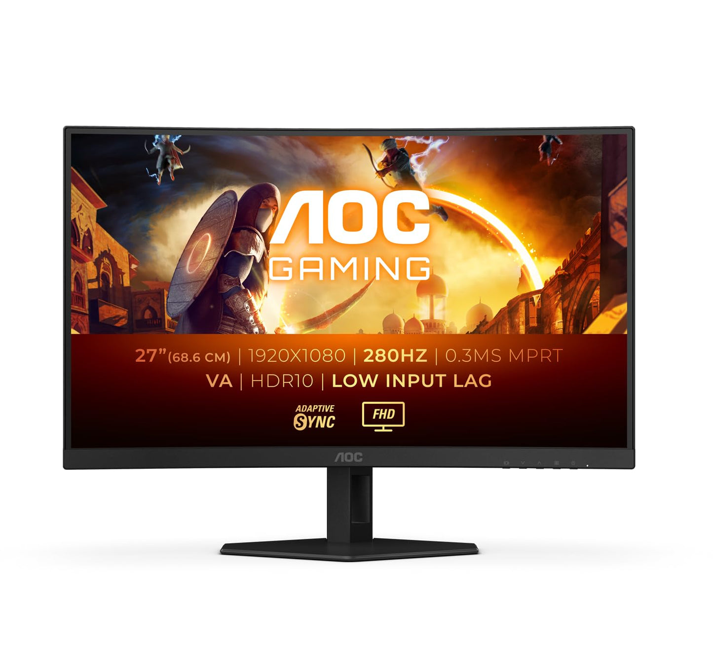 AOC Gaming CU34G2XPD – 34-Zoll-WQHD-Curved-Monitor, 180 Hz, schnelle VA, 1 ms GTG, FreeSync Premium, HDR400, höhenverstellbarer Standfuß (3440 x 1440, HDMI, DisplayPort, USB-Hub)