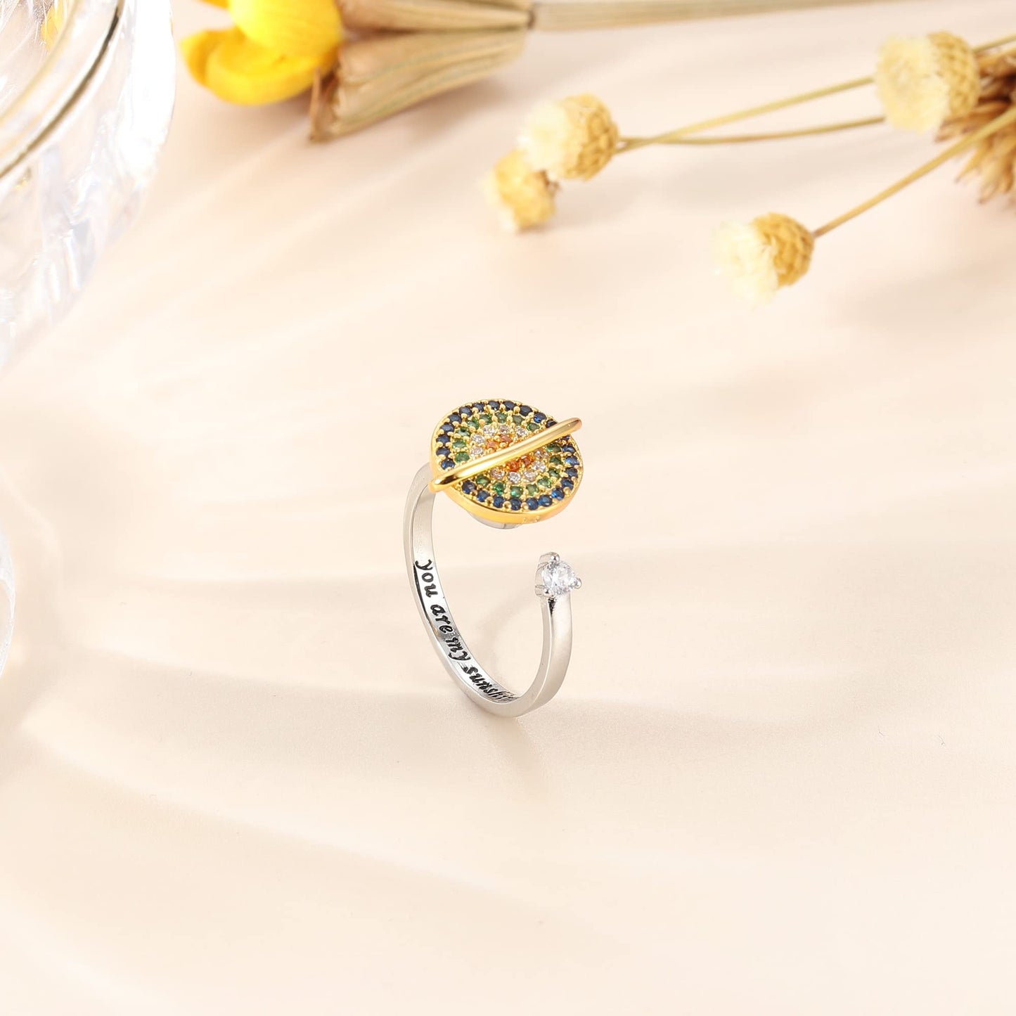 Adramata 2-Piece Anxiety Spinner Rings for Women