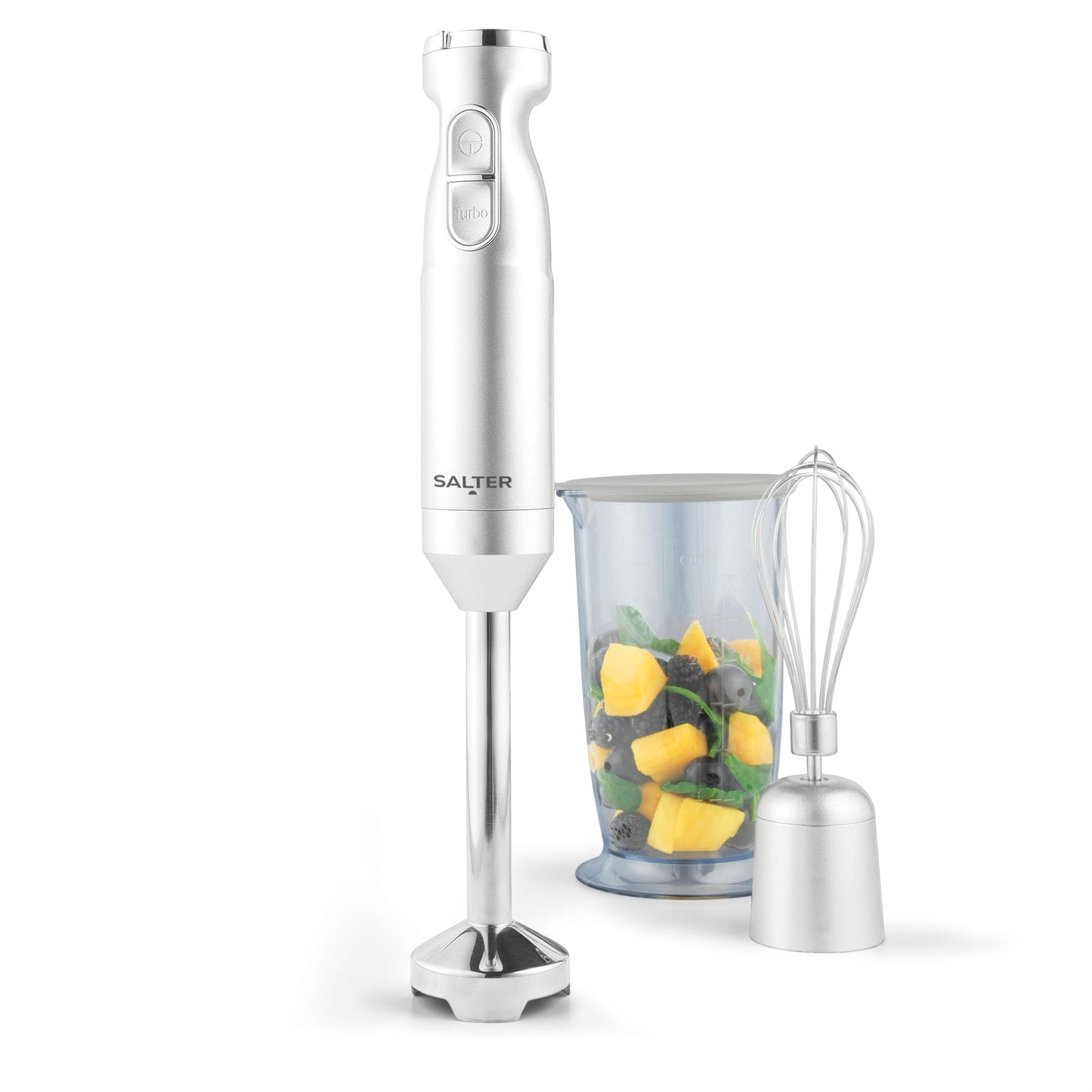 Salter Aspen NutriPro Mini Smoothie Maker, ideal für Protein Shakes, Säfte und Cocktails, Kompakter Mixer mit 1L Mixbehälter, 800ml BPA-frei To-Go Becher, 1000W Leistung, inkl. Aufbewahrungsdeckel