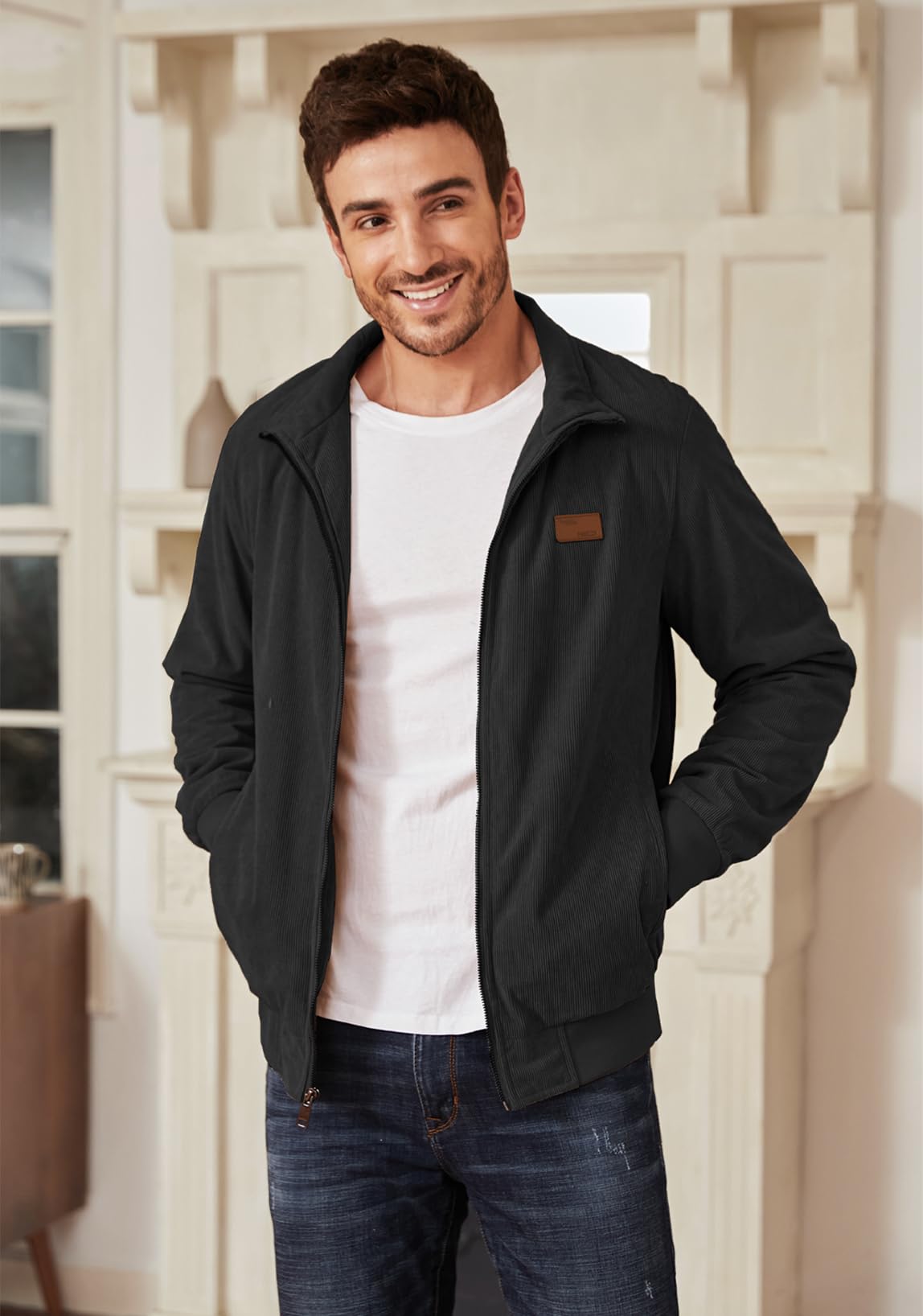 Men’s Corduroy Jacket – Fleece-Lined Winter Coat
