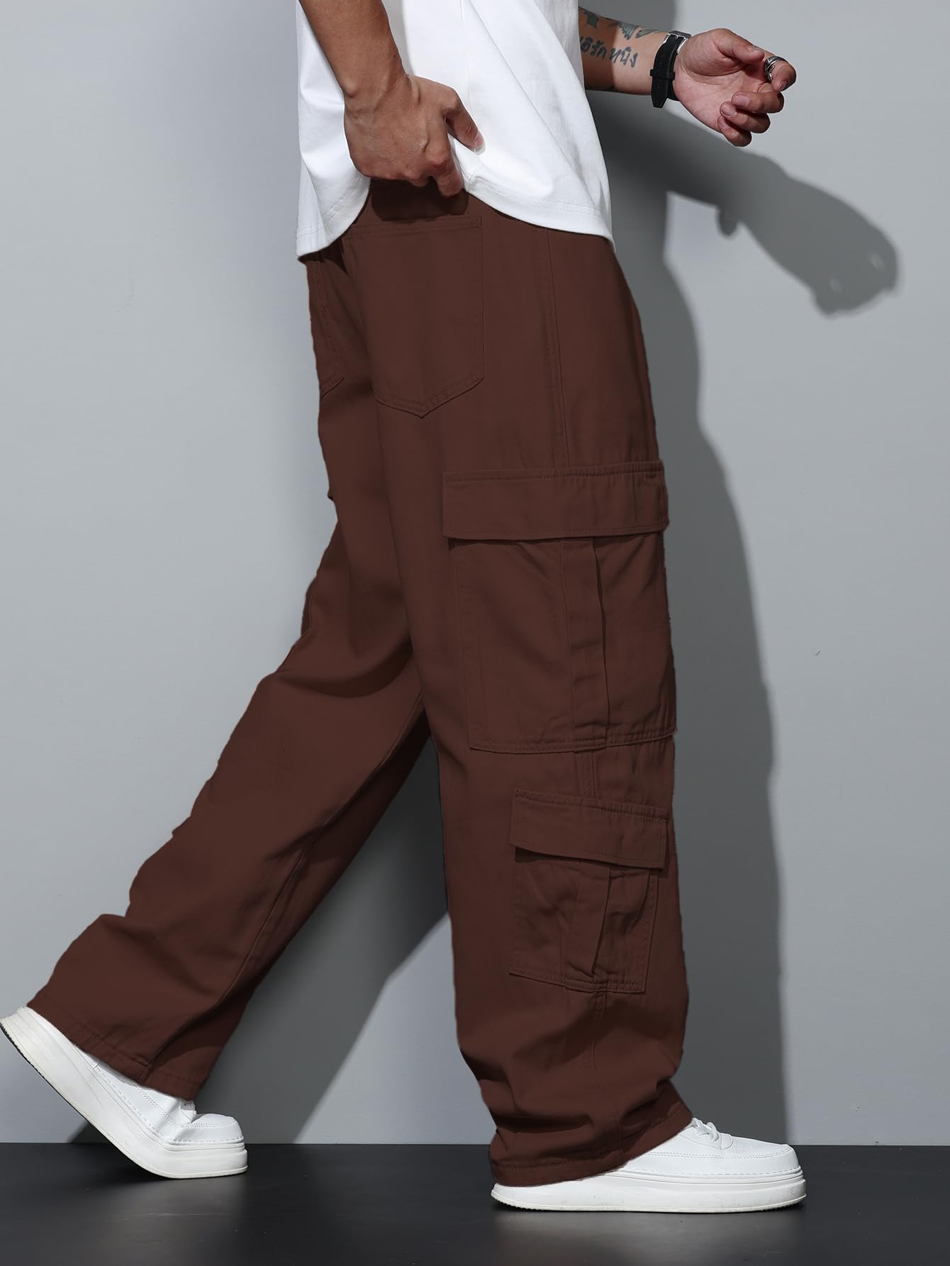 Men’s Casual Streetwear Baggy Cargo Jeans with Pockets