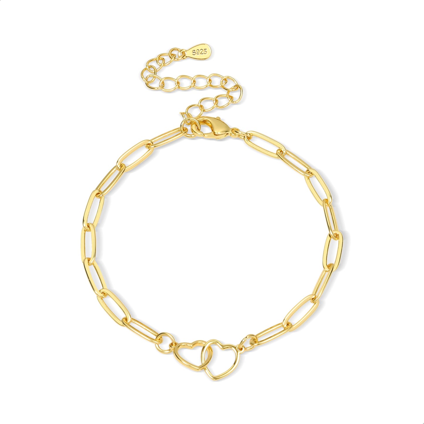 ASH'S CHOICE Double Heart Chain Bracelet