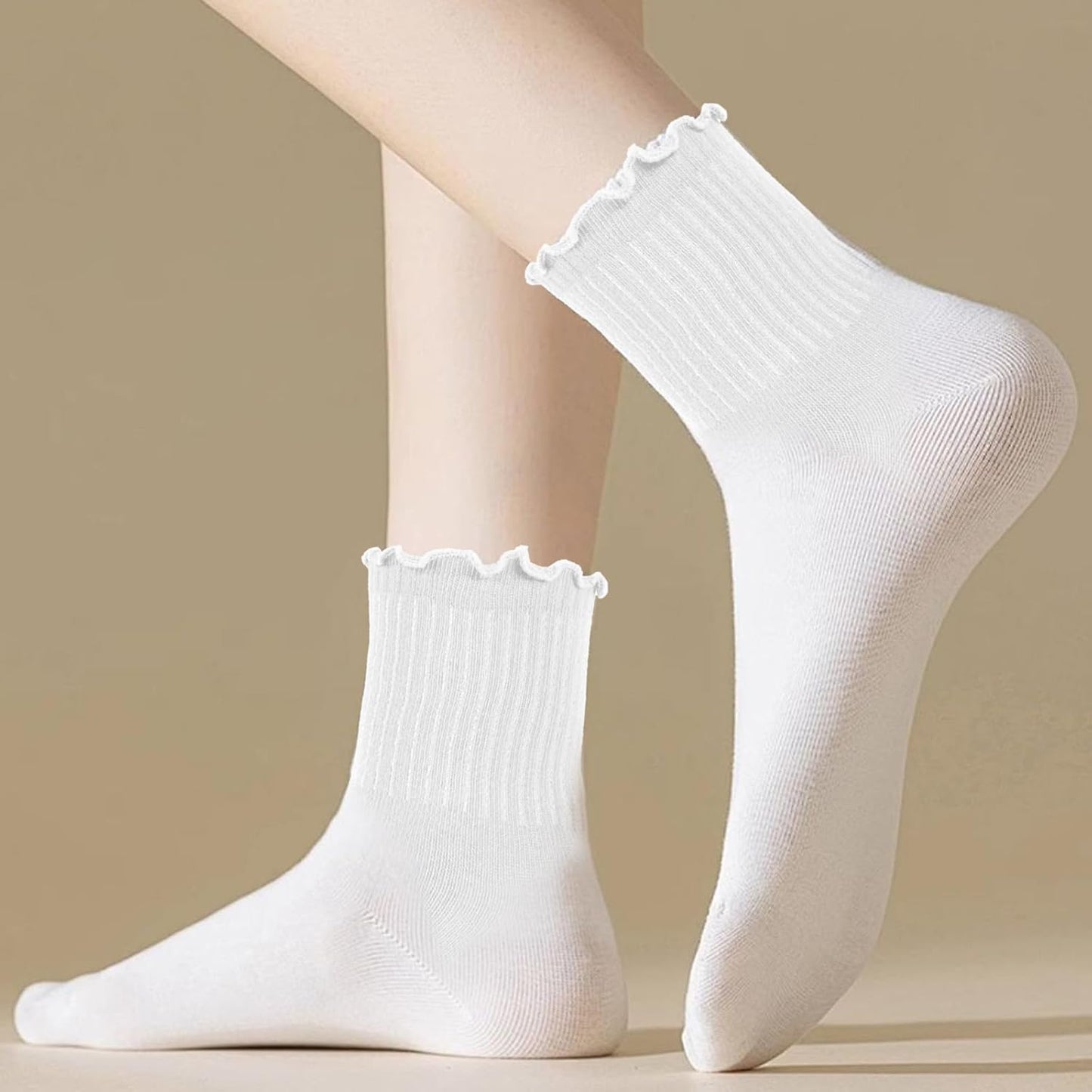 6 Pairs Women's Ruffle Socks – Cute Casual Ankle Crew Socks