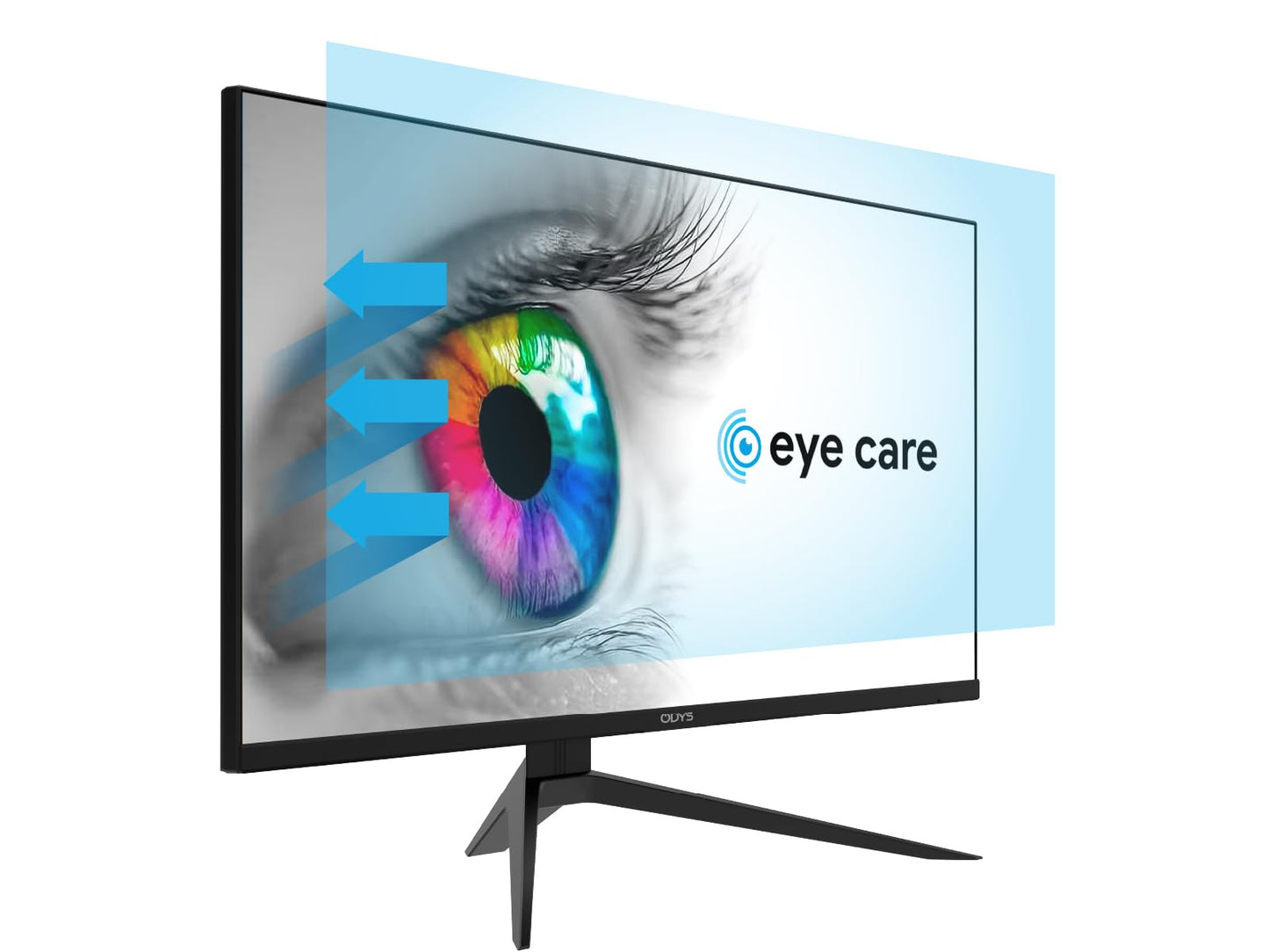 ODYS i27 Monitor - 27-Zoll-Bildschirm im rahmenlosen Design, Full HD, 100 Hz, mit HDR, IPS Panel, FreeSync, HDMI, USB-C, 3,5mm Audio