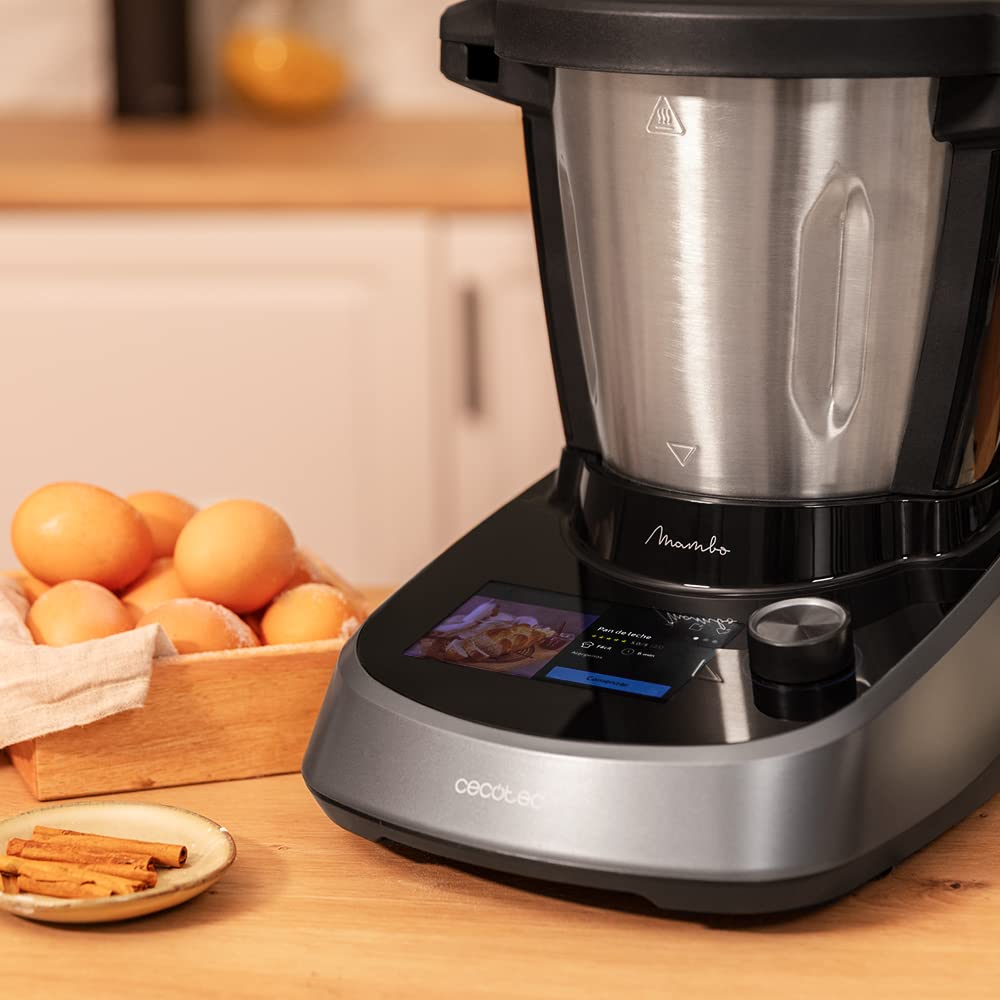 Cecotec Mambo 11090 Multifunctional Kitchen Robot 1600 W, 37 Functions, App, Scale and 3.3 Litre Stainless Steel Jug, Dishwasher Safe, Recipe Book and Accessories