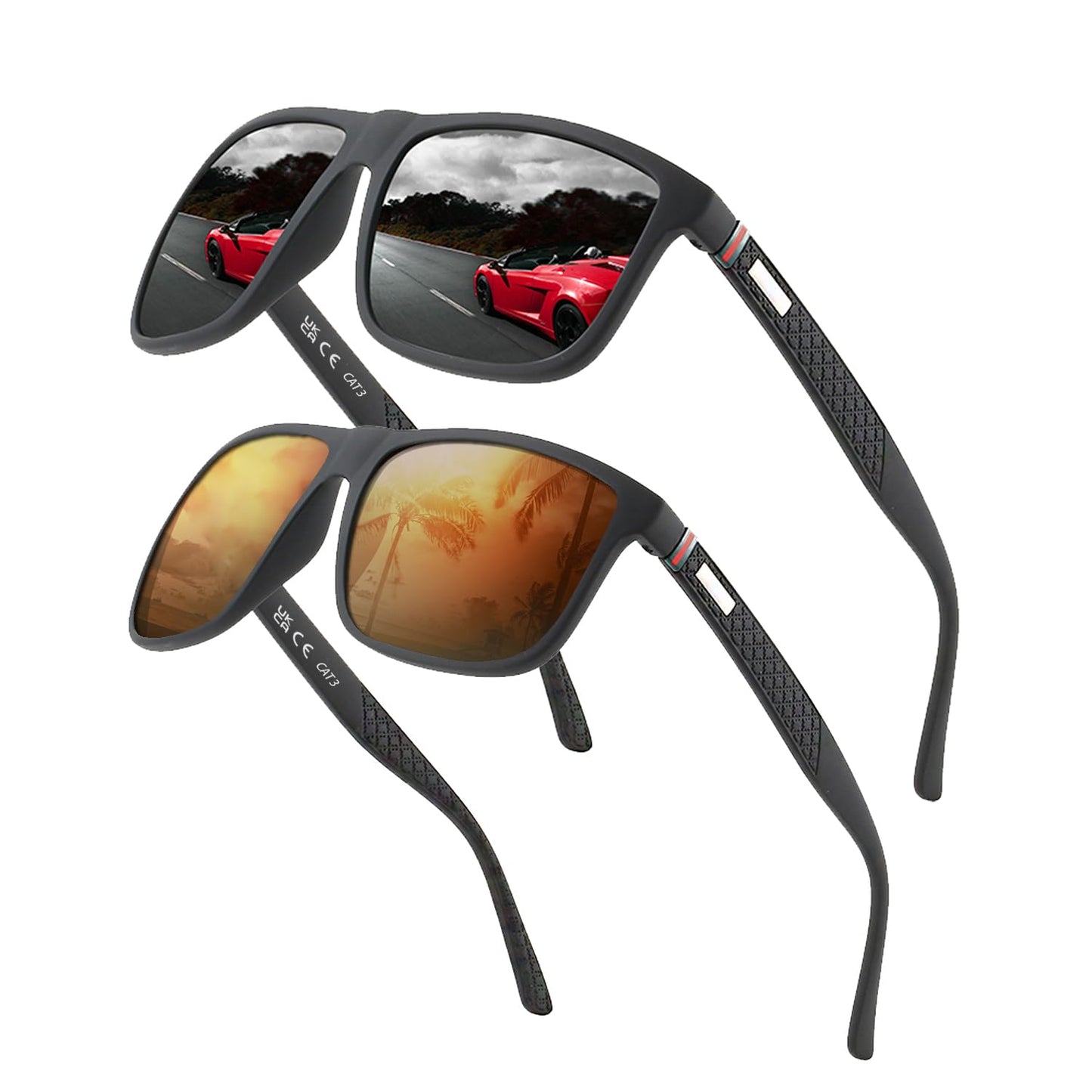 Perfectmiaoxuan Polarisierte Sonnenbrille Herren/Damen ; Vintage/Klassisch/Elegant Brillengestell; HD-Pilotobjektive; Golf/Fahren/Angeln/Reisebrille/Outdoor-Sportarten Mode Sonnenbrille
