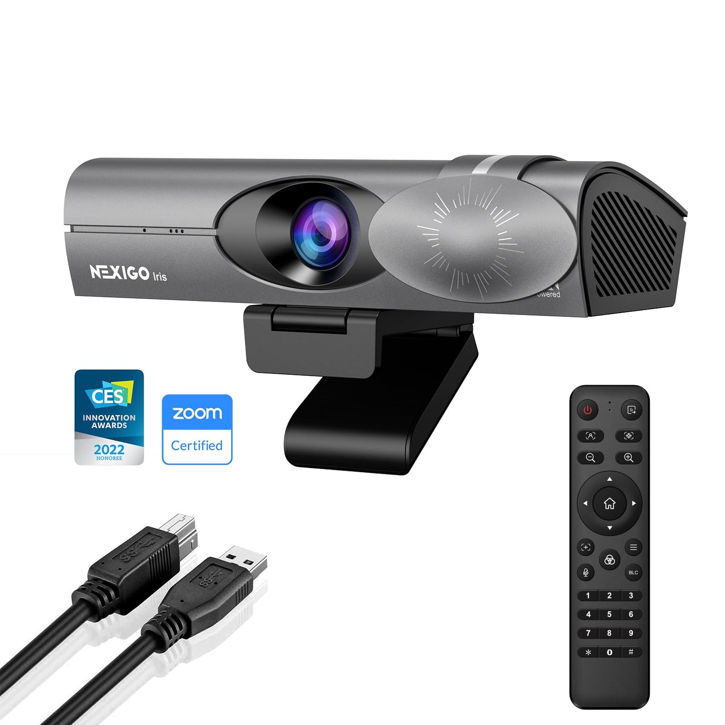 NexiGo N60 1080P Webcam, HD-Webcam mit Mikrofon, Softwaresteuerung und Datenschutzabdeckung, USB-Computerkamera, Sichtfeld mit 110°, Plug-and-Play, für Zoom/Skype/Teams, Konferenzen und Videoanrufe