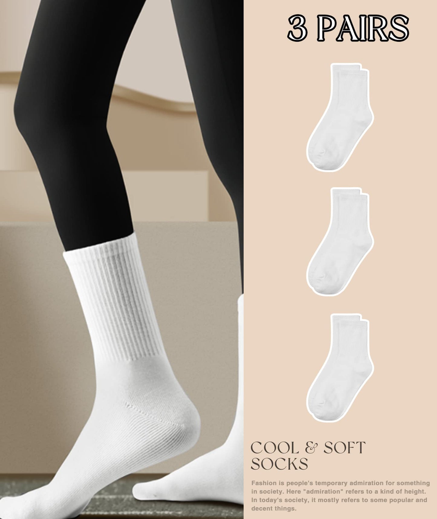 HAVE A TREE Women's Crew Socks – 3 to 6 Pack Lightweight Thin Casual Calf Socks