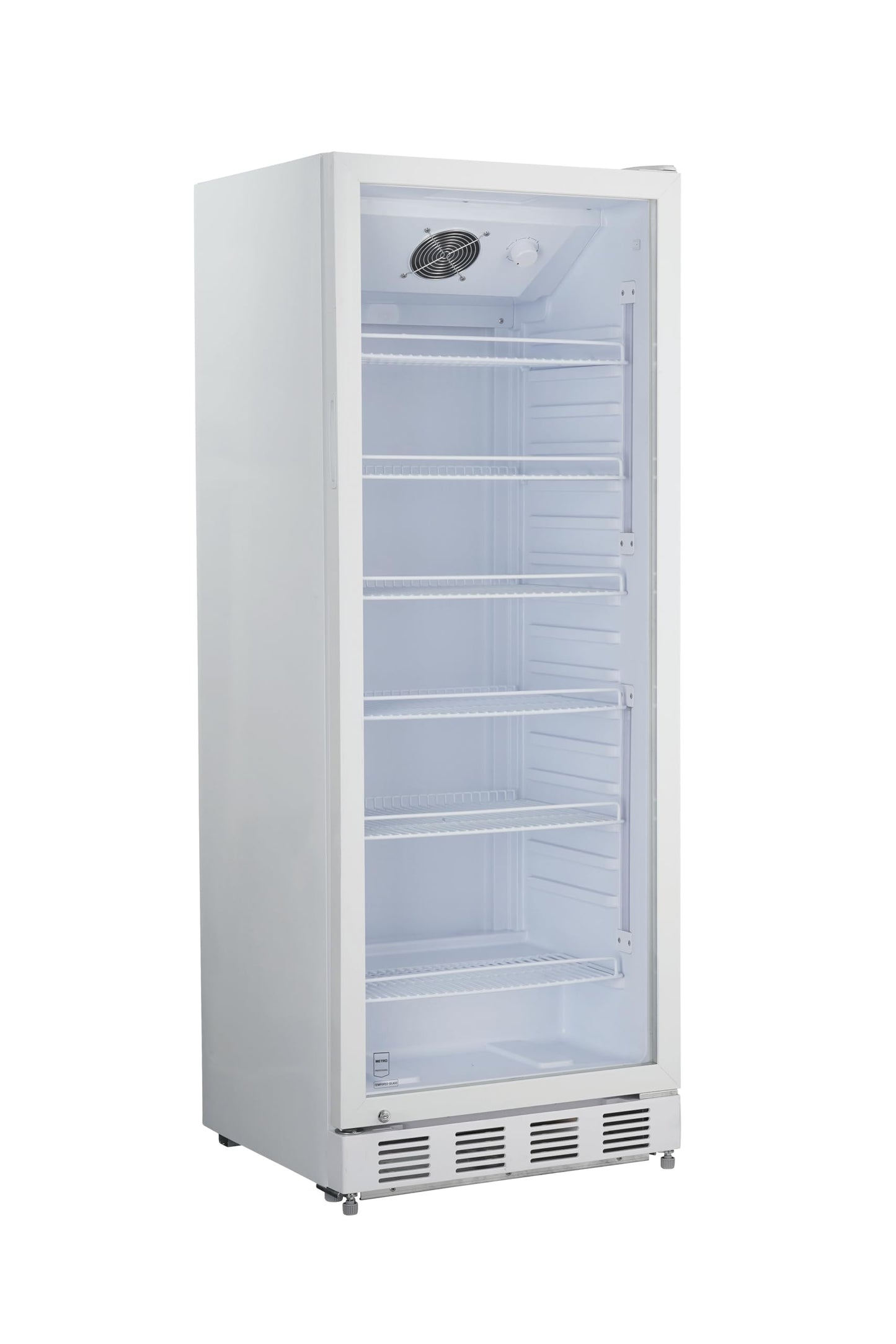 METRO Professional drinks fridge GSC4280, metal/glass, 280 L, ventilated cooling, 210 W, with lock, white (White)