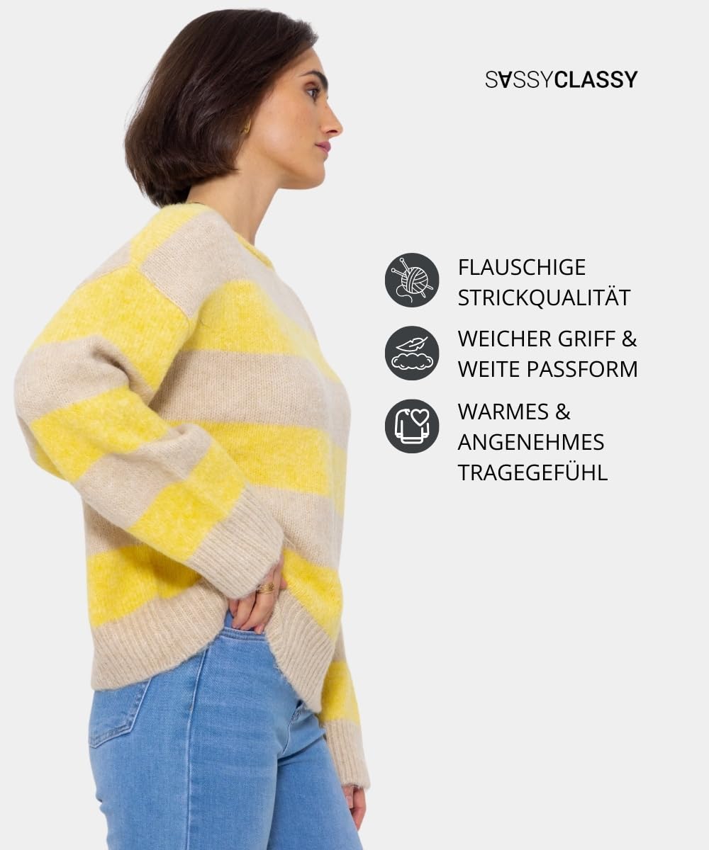 SASSYCLASSY Women’s Striped Oversize Sweater