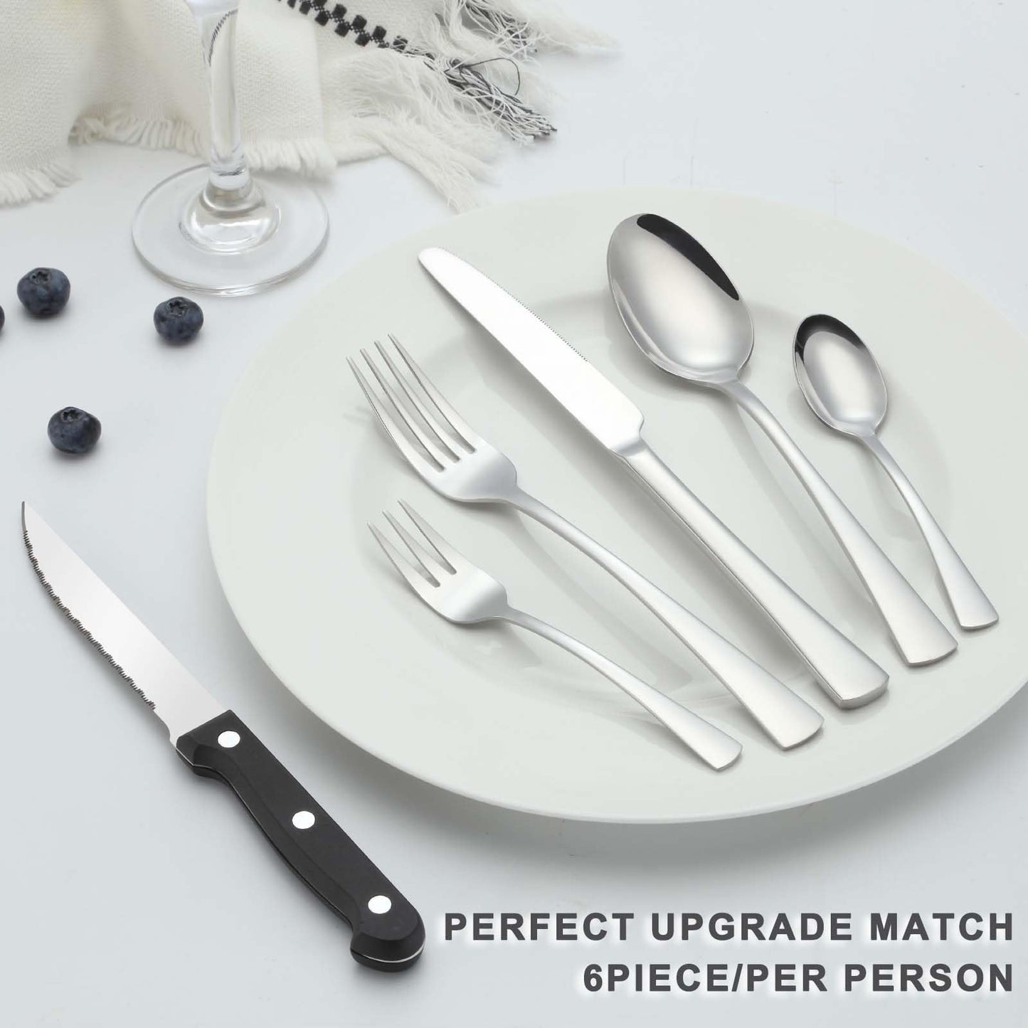 Bestdin Besteck Set 6 Personen, 30 teilig Edelstahl Besteckset, Essbesteck Set mit Messer Gabel Löffel, Hochwertiges Edelstahlbesteck, Spülmaschinenfest.
