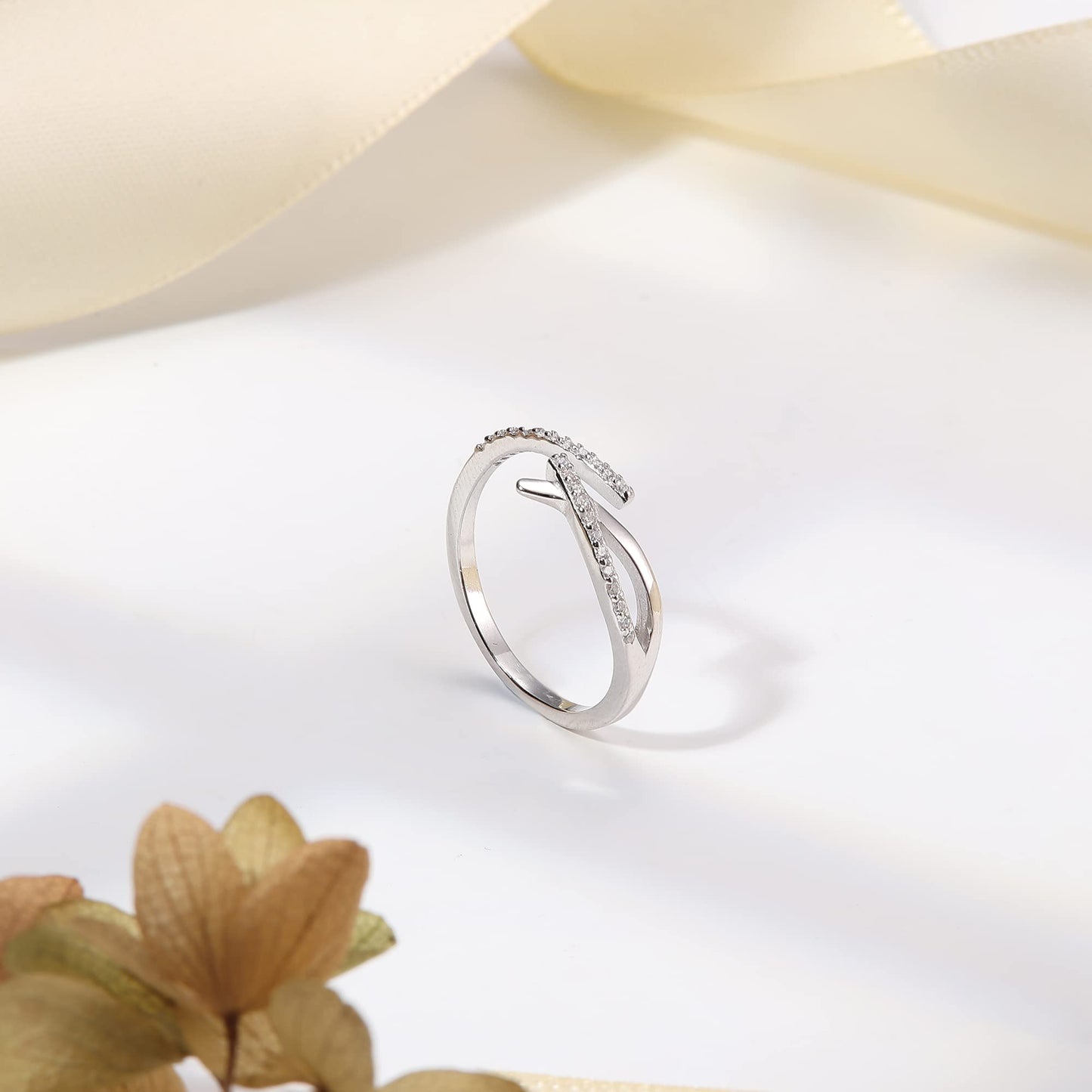 JeweBella Adjustable Open Ring for Women