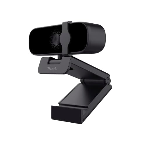 Trust Tanor 1080p Webcam PC, Full HD USB Web Cam mit Blickschutzfilter, PC Kamera mit Mikrofon, Fixfokus 30 FPS, 85% Recyclingkunststoff, Videokamera für Laptop Desktop Mac Windows Zoom Teams