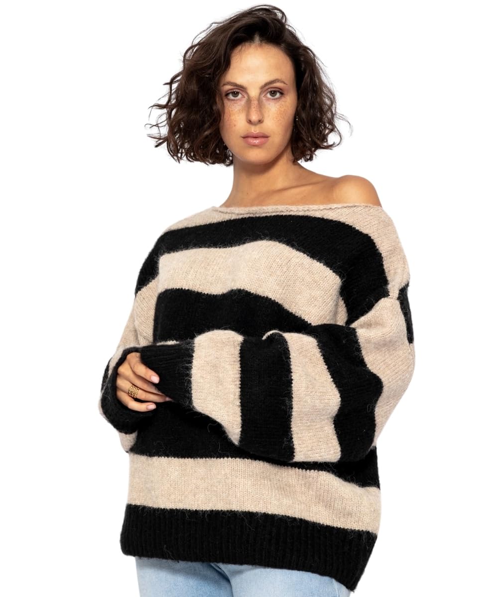 SASSYCLASSY Women’s Striped Oversize Sweater
