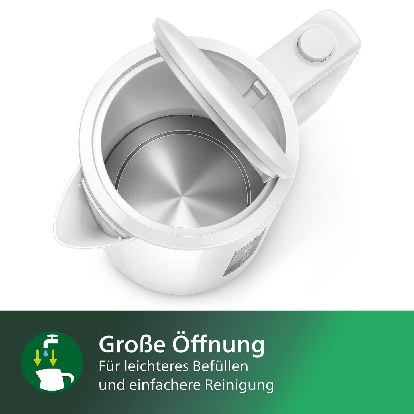 Philips Wasserkocher – 1.7 L Fassungsvermögen mit Kontrollanzeige, Pirouettenbasis, schwarz (HD9318/20)