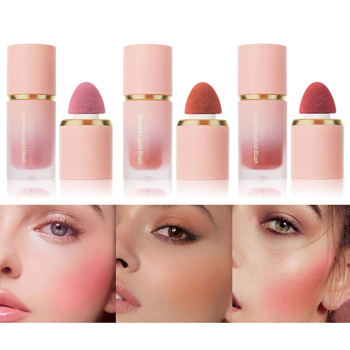 EONFAVE Blush Stick Liquid – 3-Color Waterproof Cream Blush Set