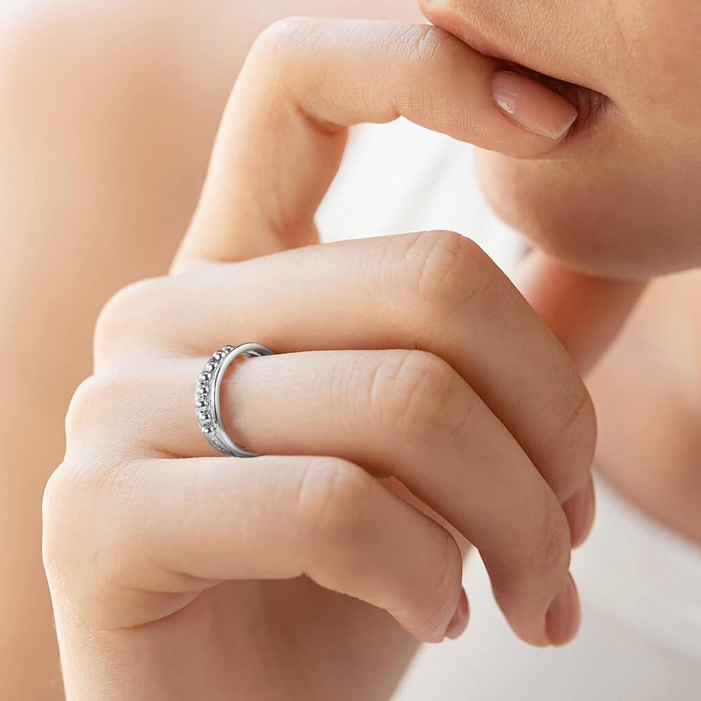 6-Piece Adjustable Anxiety Spinner Ring Set