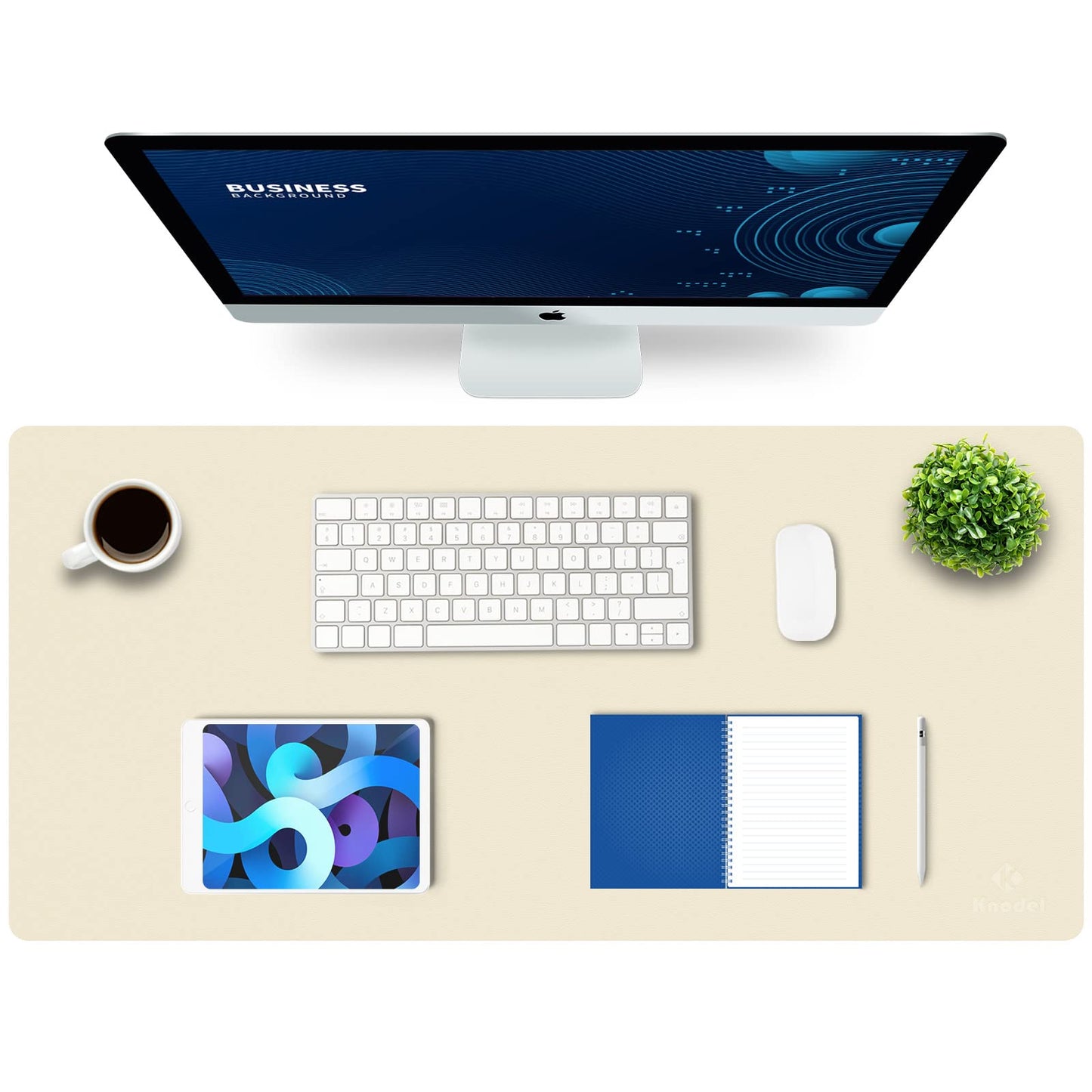 K KNODEL Tischunterlage, Schreibtischunterlage, 80 x 40cm PVC Tischunterlage, Laptop Tischunterlage, wasserdichte Schreibunterlage für Büro- oder Heimbereich, doppelseitig (Schwarz/Schwarz)