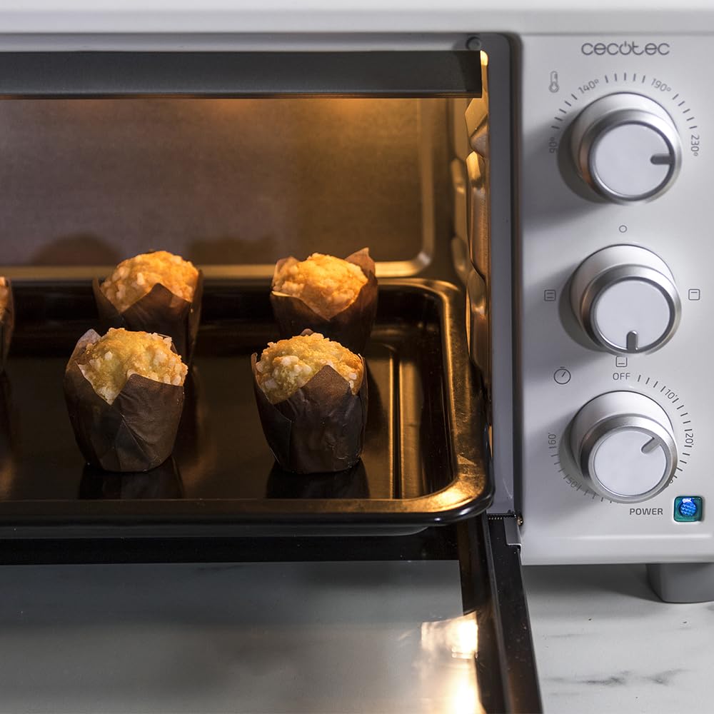 Cecotec Tischofen Bake&Toast 1090 Black, 10 L, 1000 W, 60-Minuten-Timer, Temperaturregelung bis zu 230ºC, Backblech, Grillrost und Zange mit Griff