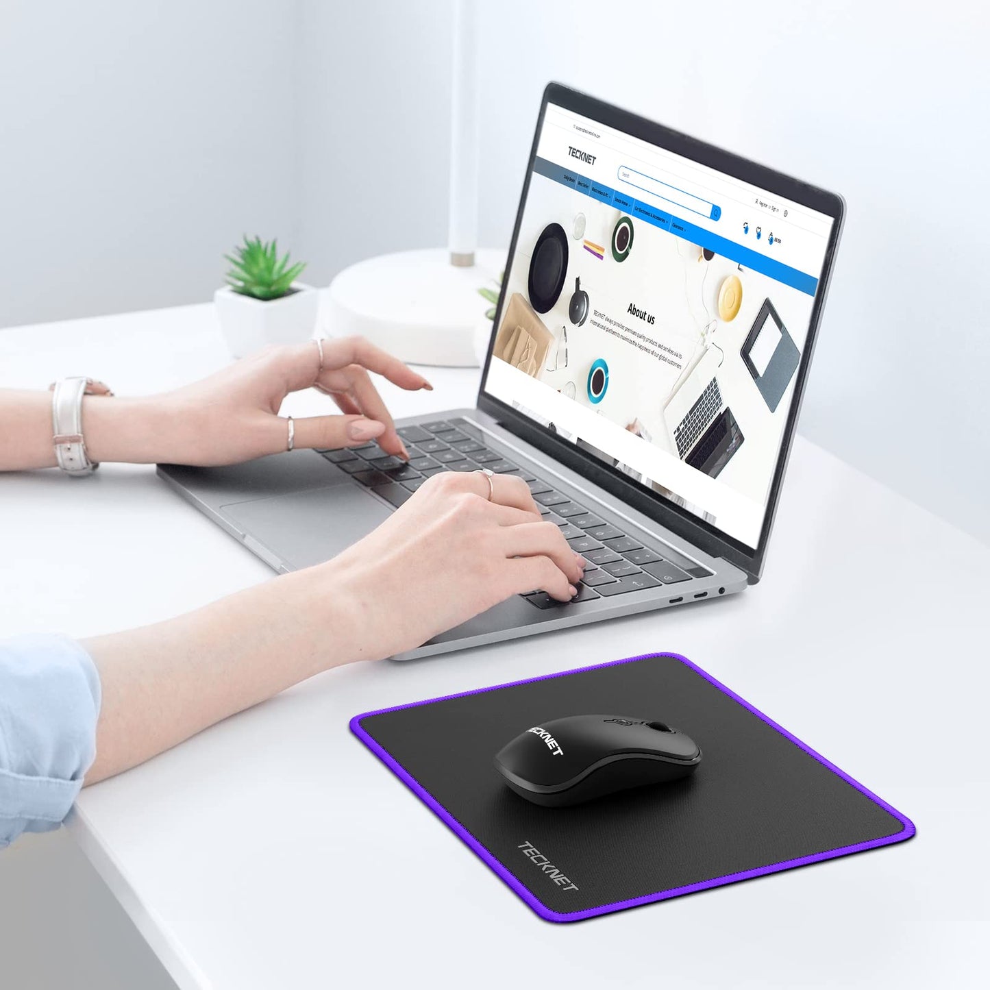 TECKNET Mauspad, 280 x 210 mm Gaming Mousepad mit Wasserdicht und Rutschfester Gummi für PC-Büro, Arbeit, Gaming, Studium, Laptop, Computer, Zuhause-Schwarz