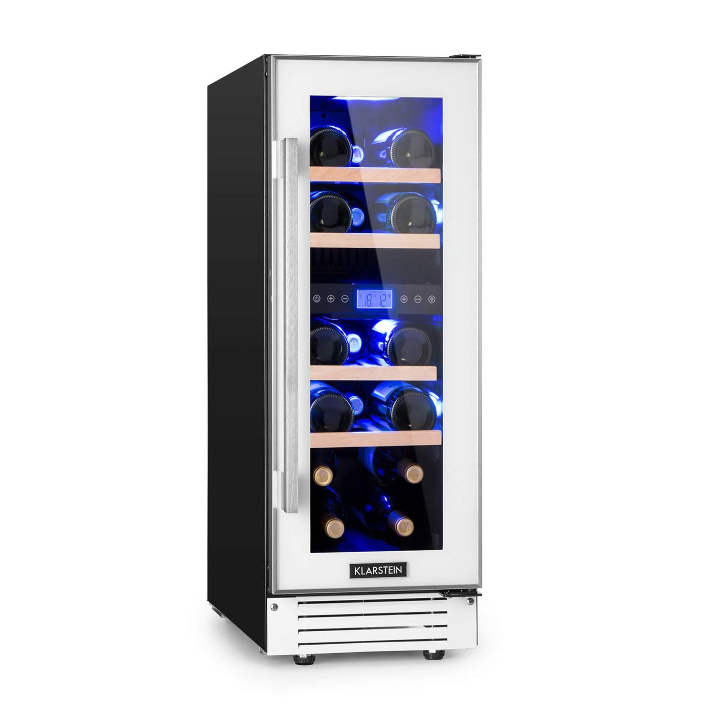 Klarstein built-in wine refrigerator, 2 zone drinks refrigerator small, small wine cabinet 306L, small wine refrigerator with glass door, indoor/outdoor bottle refrigerator, wine fridge 116 bottles