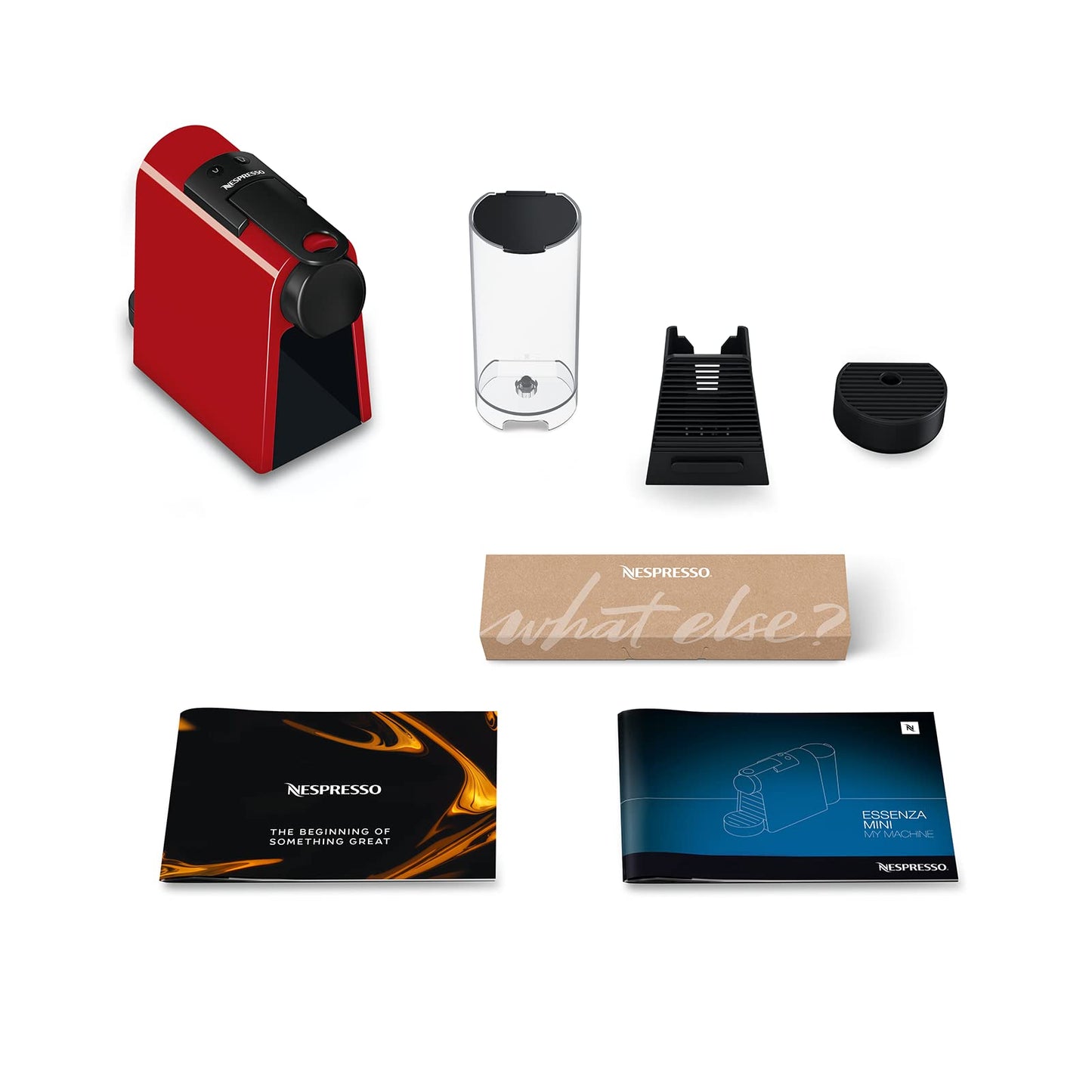Nespresso De'Longhi Essenza Mini EN 85.R Kaffeekapselmaschine, Welcome Set mit 7 Kapseln in unterschiedlichen Geschmacksrichtungen, 19 bar Pumpendruck, Platzsparend, 0,6 l, Rot