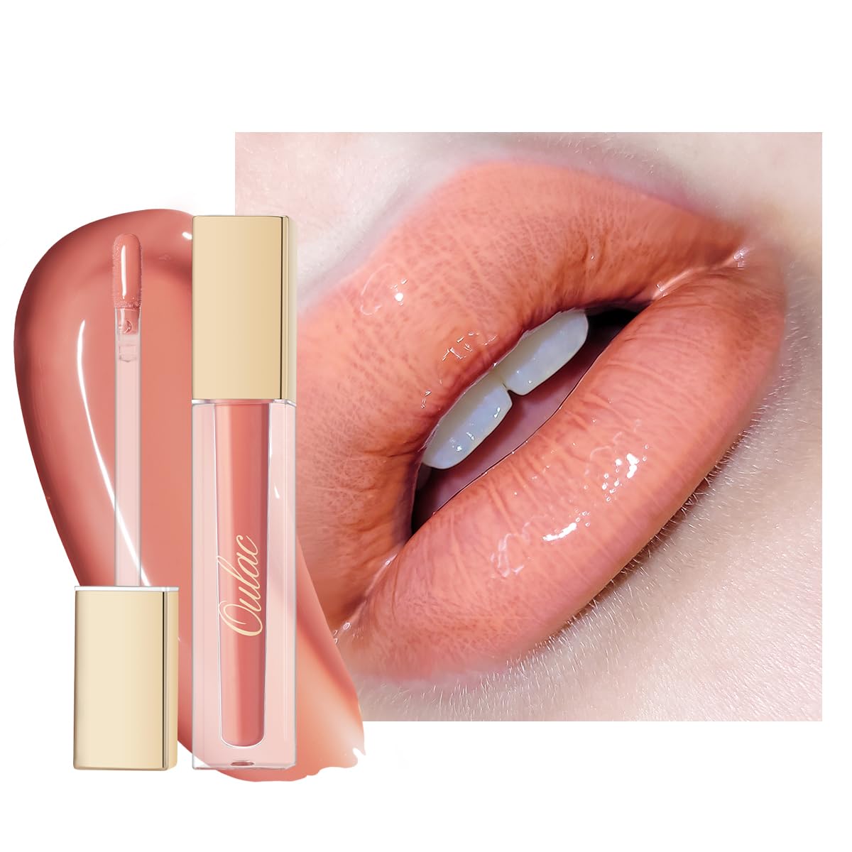 Oulac Mauve Nude Lipgloss Glossy Lip Plumper for Fuller-Looking Lips (4.5ml, S08)