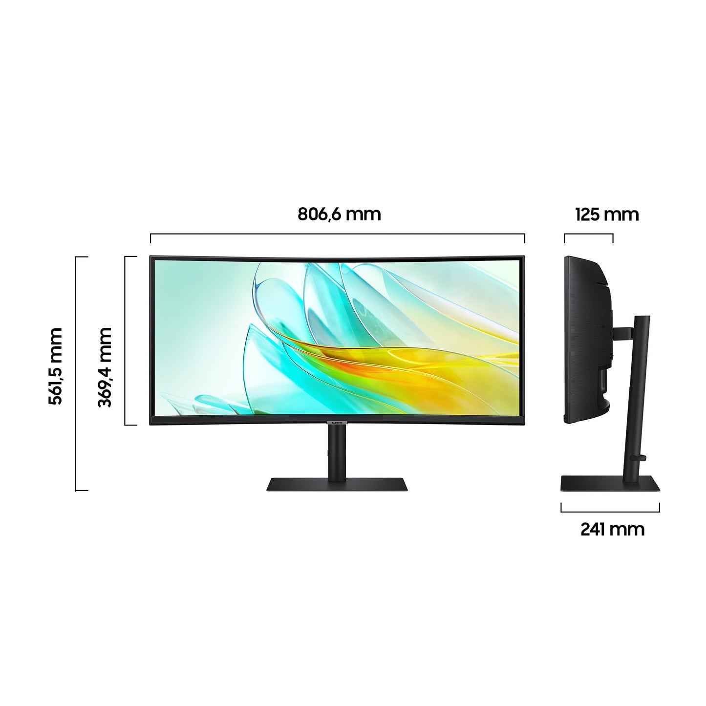 Samsung ViewFinity S50C Monitor S34C500GAU, 34 Zoll, VA-Panel, Ultra WQHD Auflösung, Eco Saving Plus, AMD Freesync, HDR10, 5 ms Reaktionszeit, Bildwiederholrate 100 Hz, Schwarz