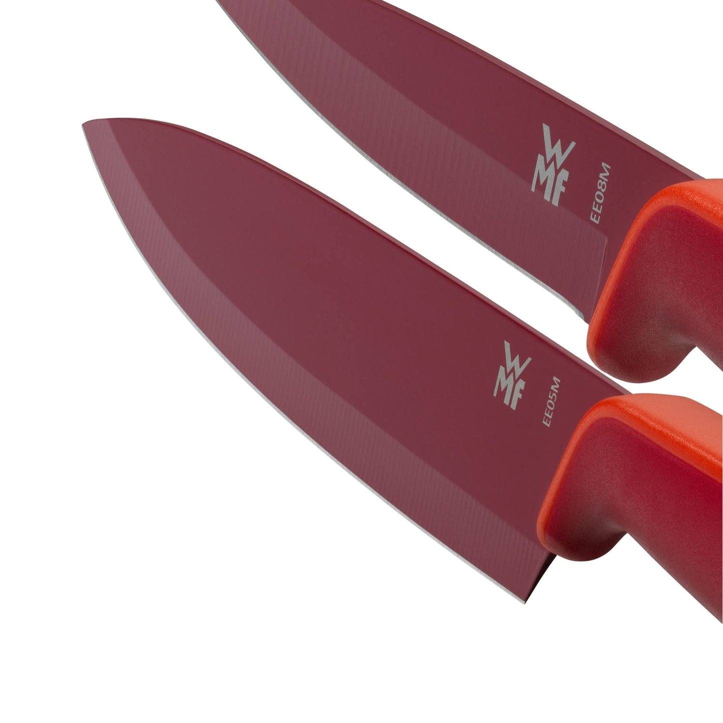 WMF Touch Messerset 2-teilig, Küchenmesser mit Schutzhülle, Spezialklingenstahl antihaftbeschichtet, scharf, Kochmesser, Gemüsemesser, schwarz