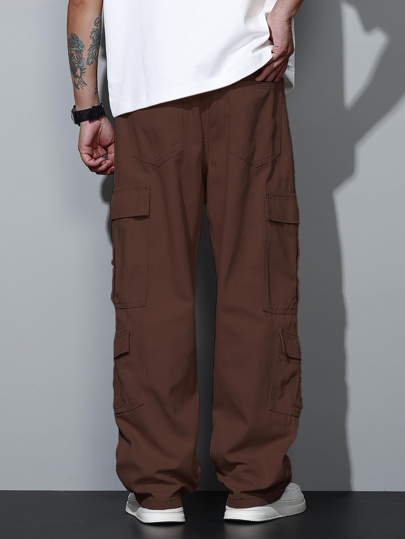 Men’s Casual Streetwear Baggy Cargo Jeans with Pockets