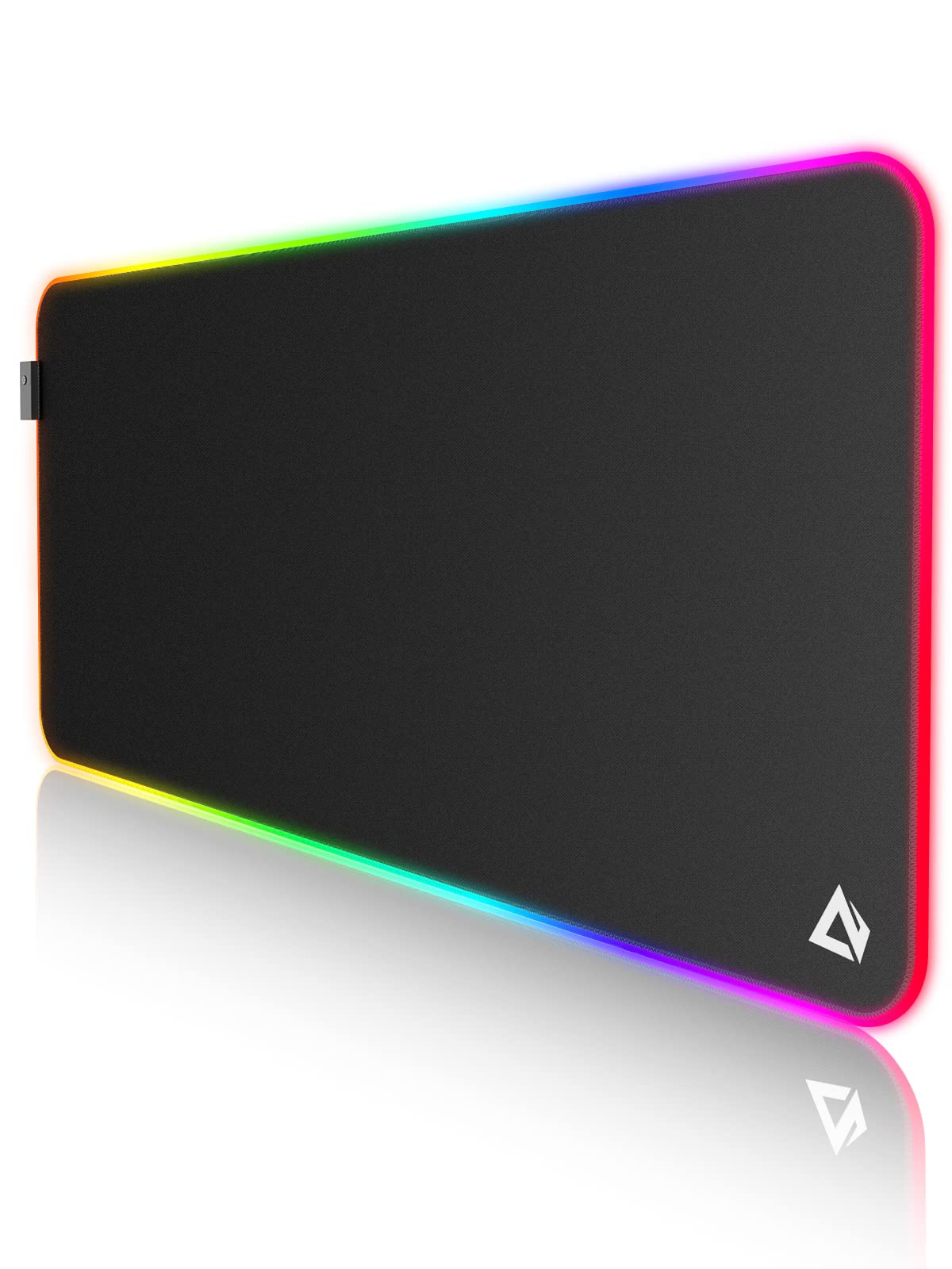 EASEMO Gaming Mauspad, RGB Mousepad, XXL groß (900 x 400 x 4 mm) mit 7 LED-Farben, 11 Beleuchtungsmodi, und wasserdichter Stoffoberfläche, rutschfeste Gummiunterseite für PC, Laptop, Tastatur
