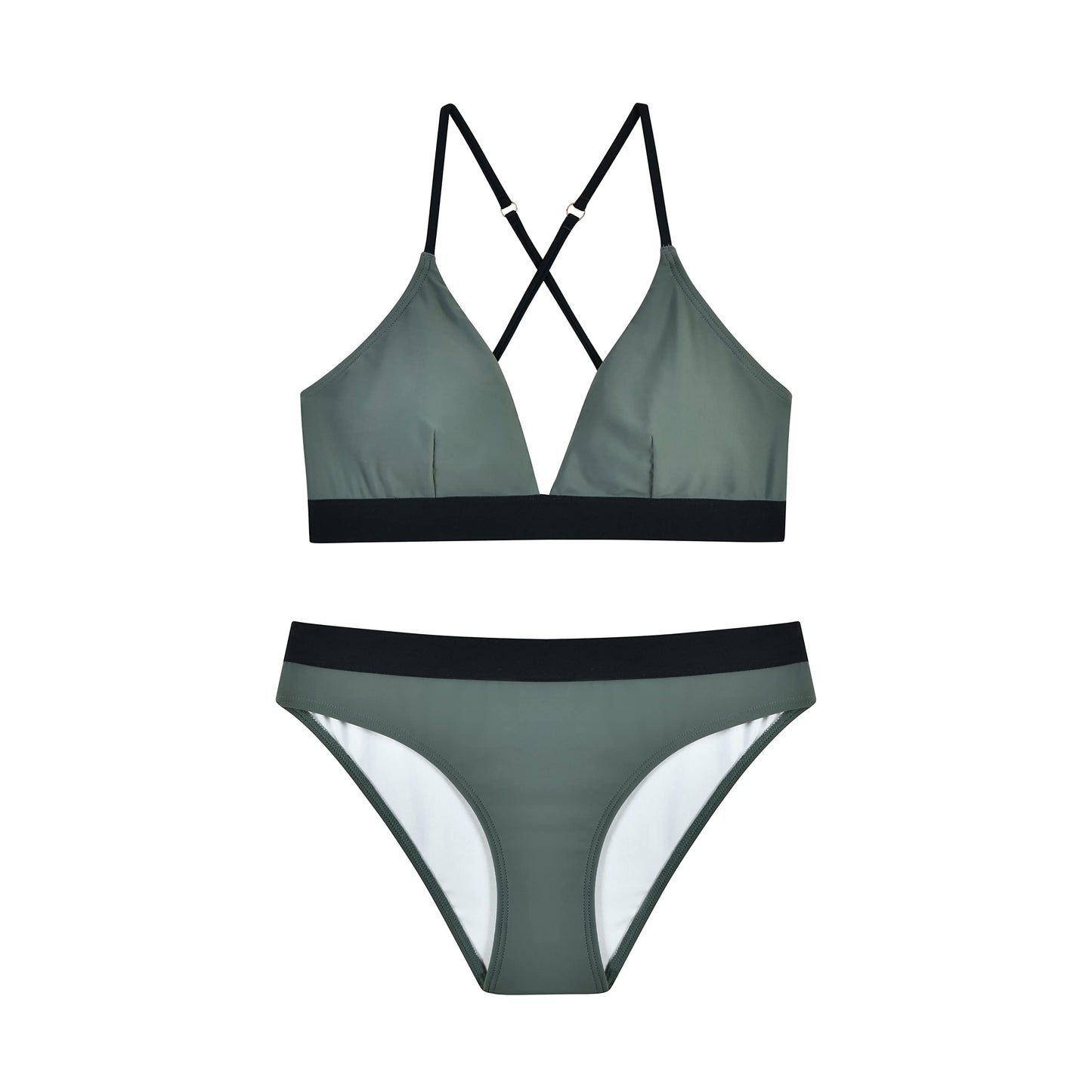 Women's Bikini Set, Triangle Top Wide Underbust Band Swimsuit