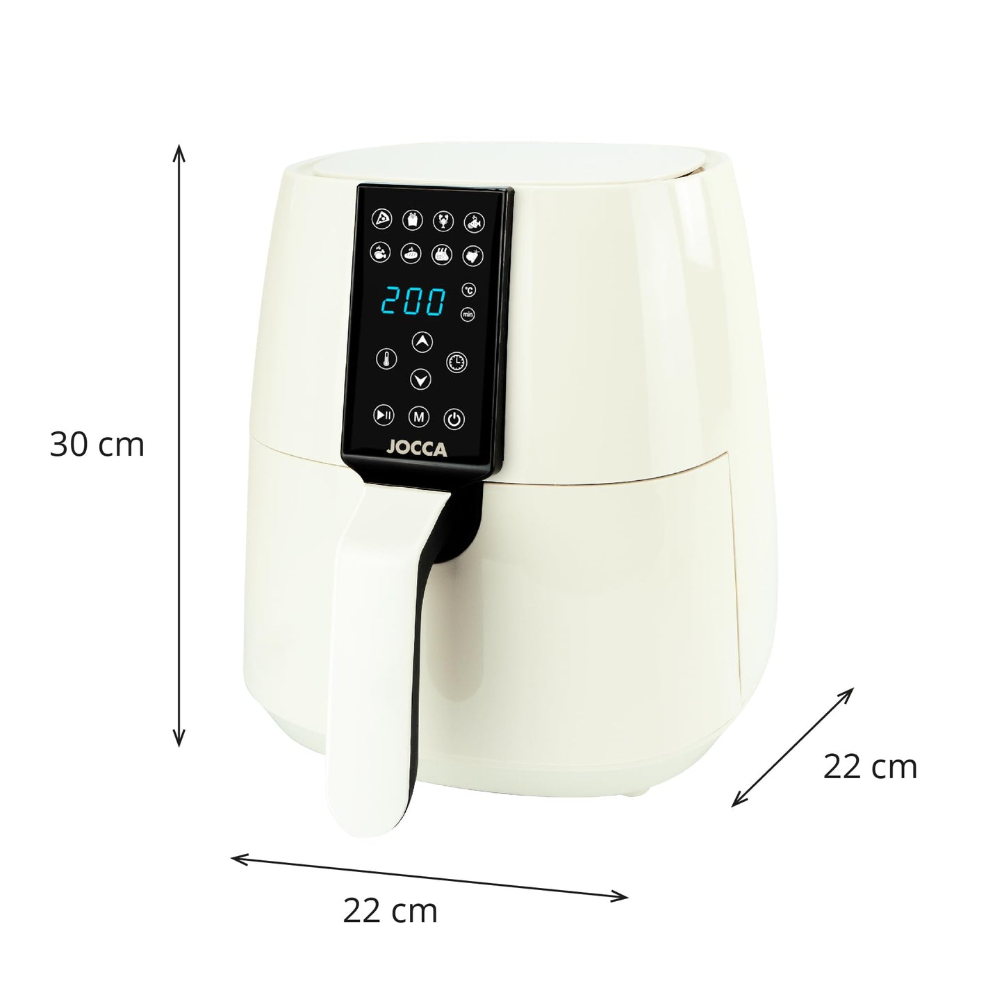 Jocca Heißluftfritteuse Sweet Line, 3,8L Fritteuse, 1450W, 8 Programme, LED Touchscreen, Timer, Rosa