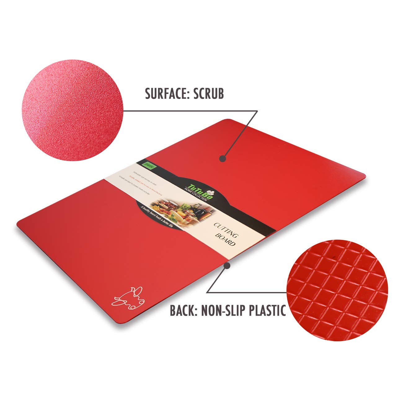 Kunststoff-Schneidebretter für die Küche, Fotouzy Flexible Schneidematten mit Loch, 4er-Set, BPA-frei, Rutschfeste Rückseite, Spülmaschinenfest, Multi Grau, 30x38cm