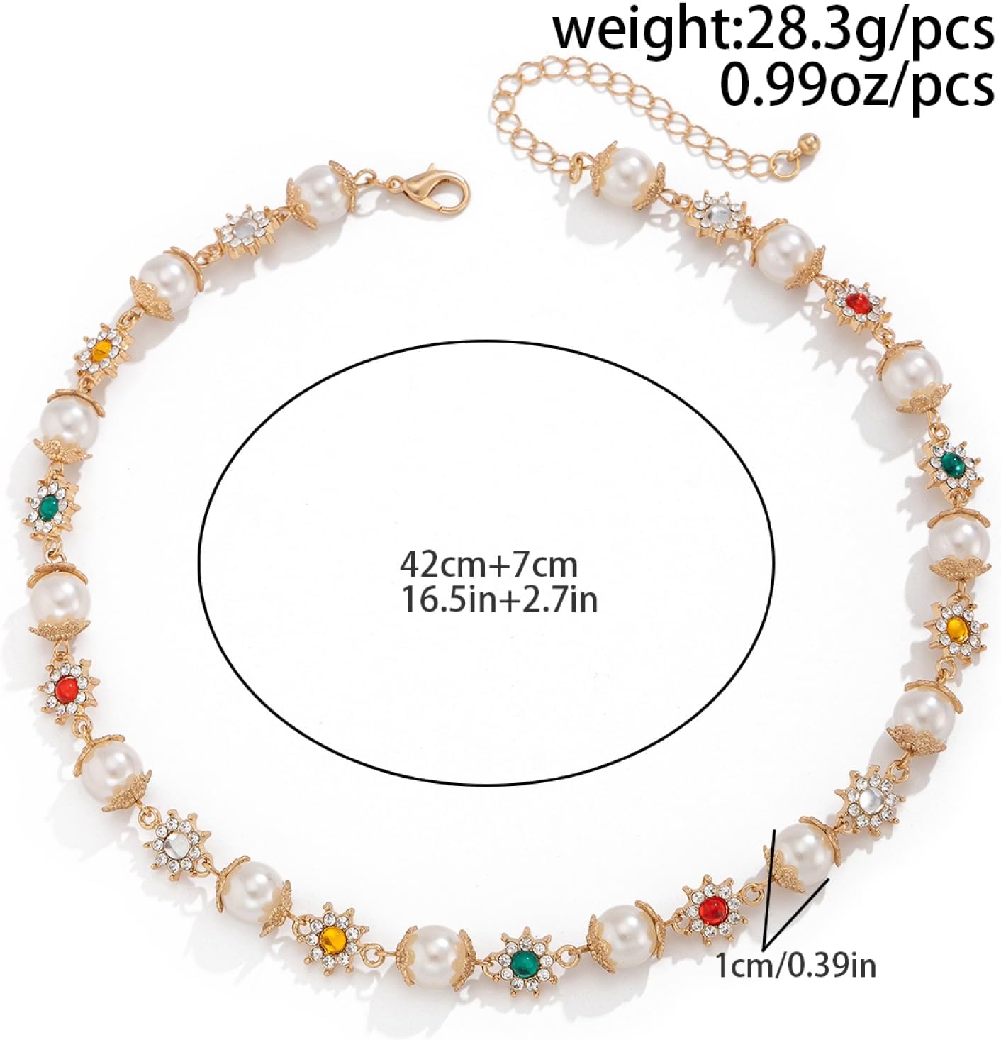 IOETSEUT Women's Elegant Pearl Choker Necklace