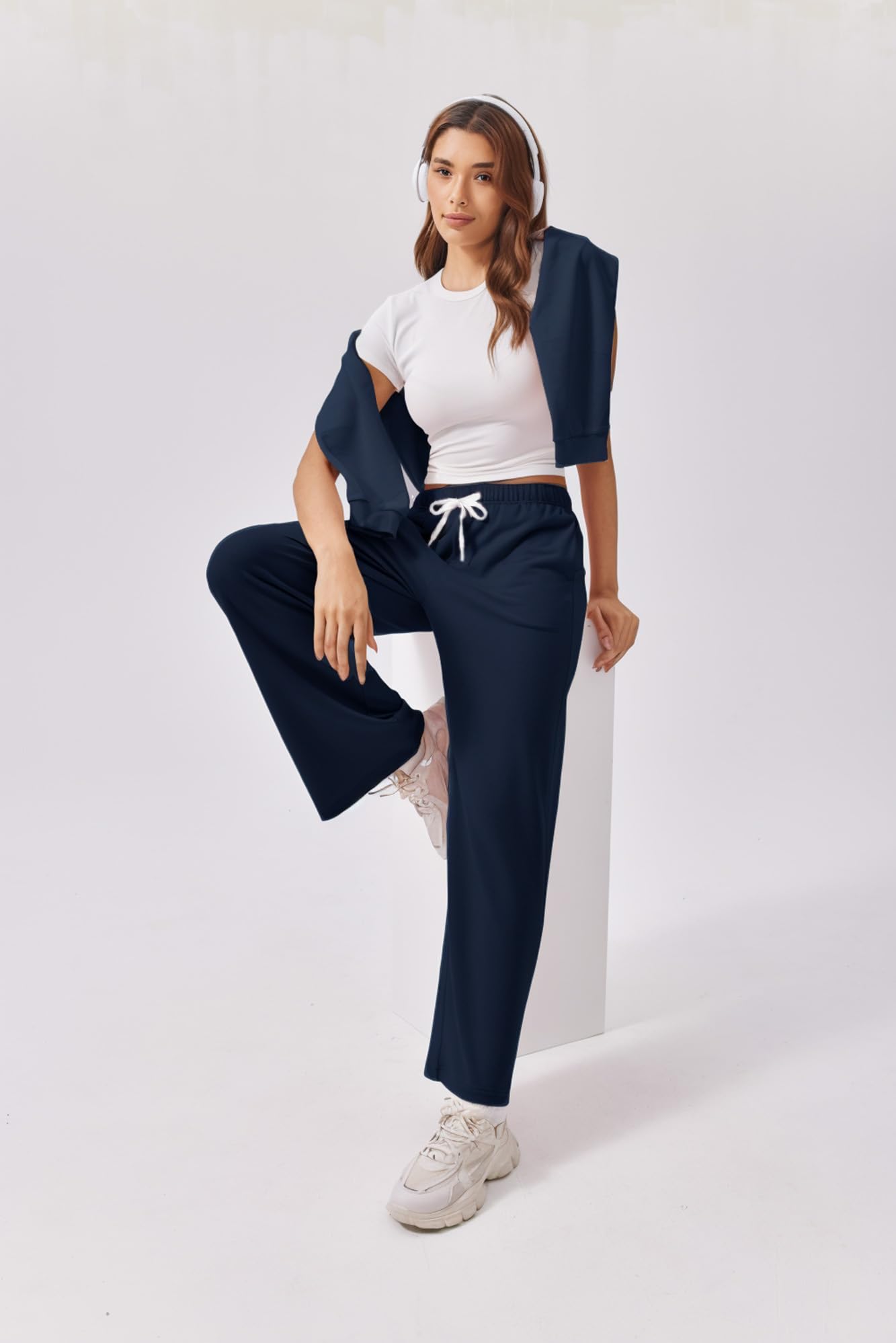 PINSPARK Women’s Jogger Pants – High-Waist Baggy Sweatpants