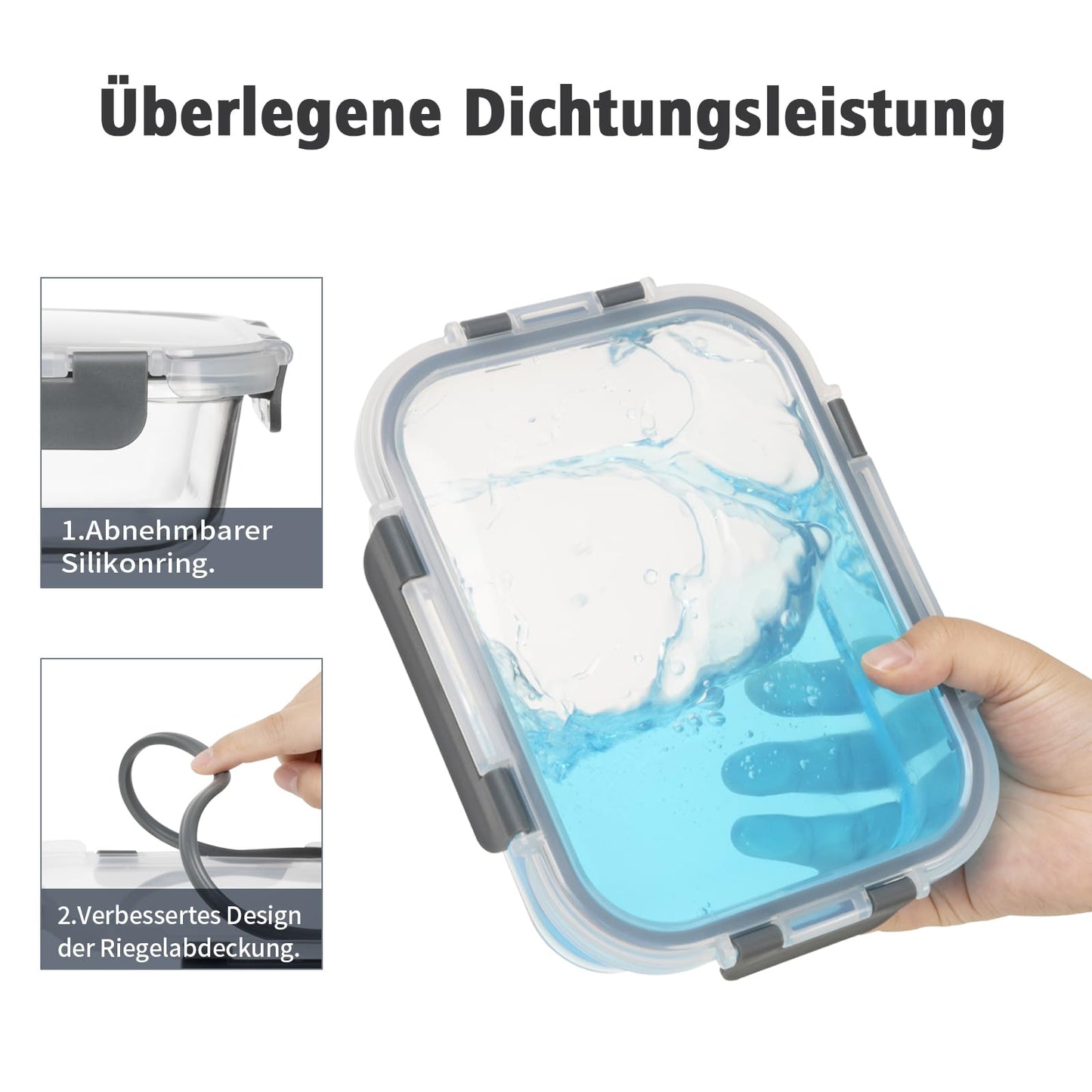 GENICOOK Frischhaltedose aus Glas/Glasbehälter mit Deckel/Vorratsdosen/Aufbewahrungsbehälter/Lebensmittelbehälter für Küche(9 Vorratsdosen mit 9 Deckel)