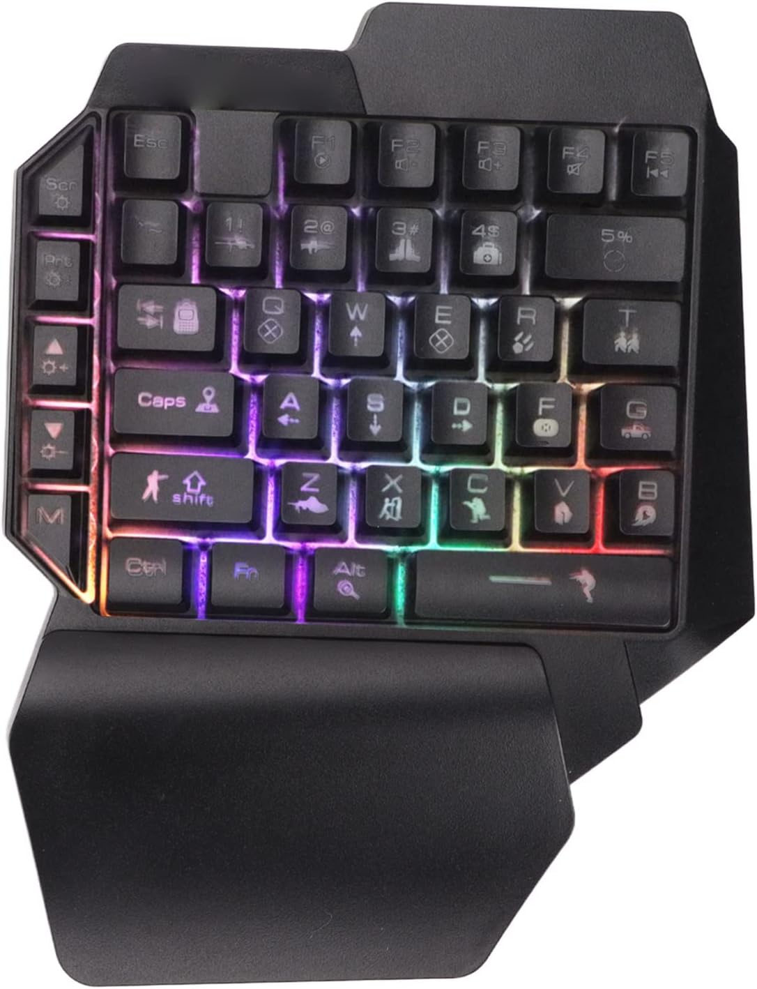 Mobiles Spielset Mobile Gaming-Tastatur-Maus-Konverter mit Tastatur und Maus-Konverter Gaming-Maus Einhändige Kabelgebundene Tastatur(Mix Pro+F6-Tastatur+G2-Maus)