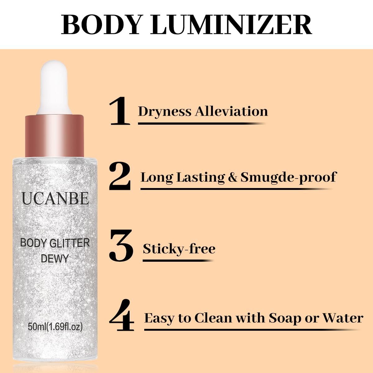 UCANBE Liquid Highlighter – Hydrating Body & Face Luminizer (3 Bottles)